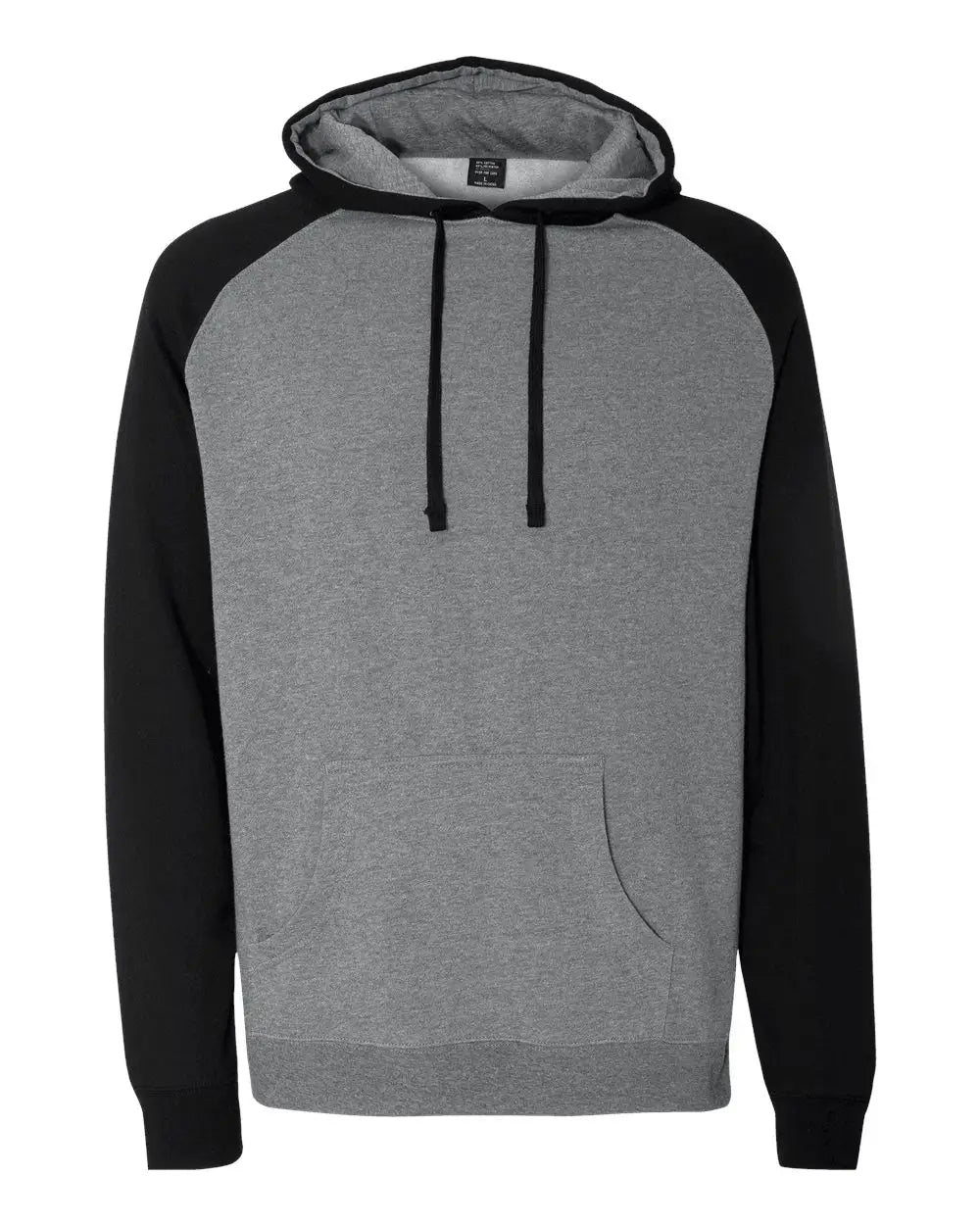 Independent Trading Co. Ind40rp Raglan Hooded Sweatshirt - Gunmetal Heather Black - Dark Gray / Xs