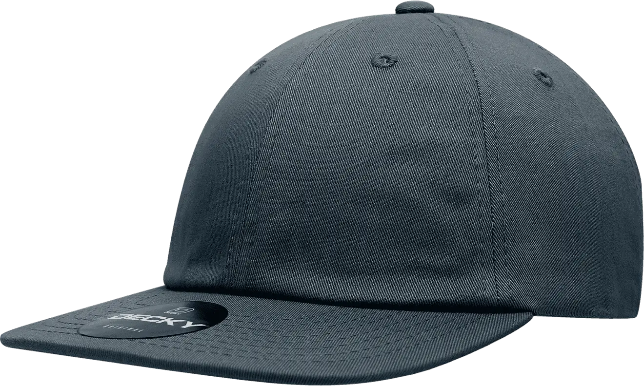 Decky 200 Relaxed Flat Bill Cotton Cap - Navy - one Size Fits Most