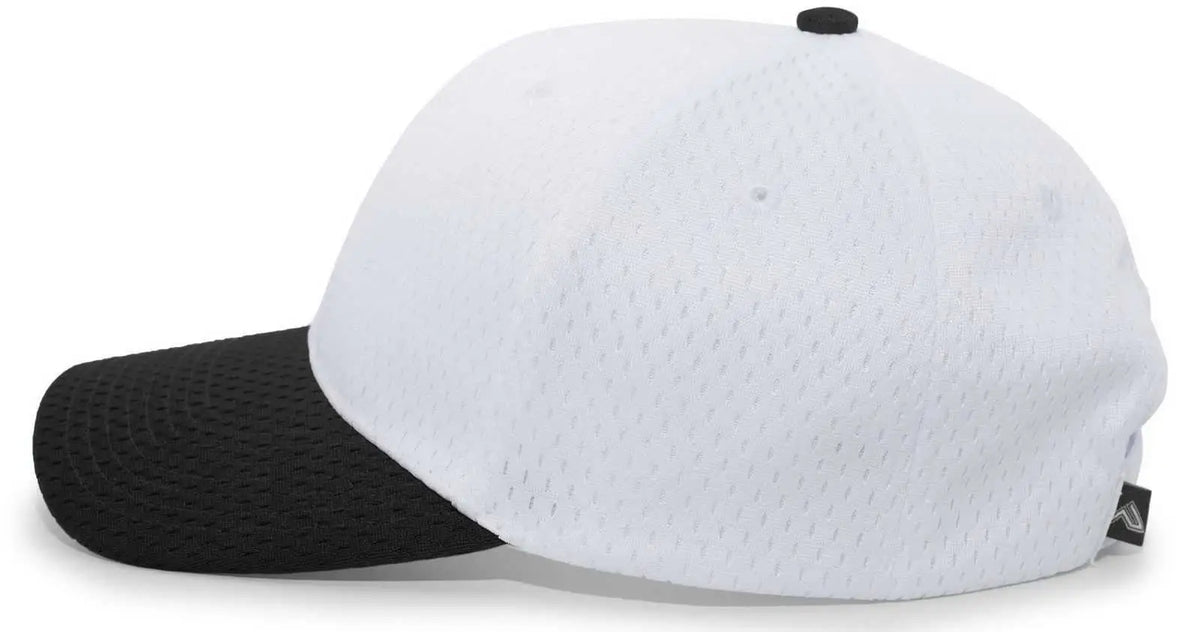Pacific Headwear 805m Coolport Mesh Hook-and-loop Cap - White Black