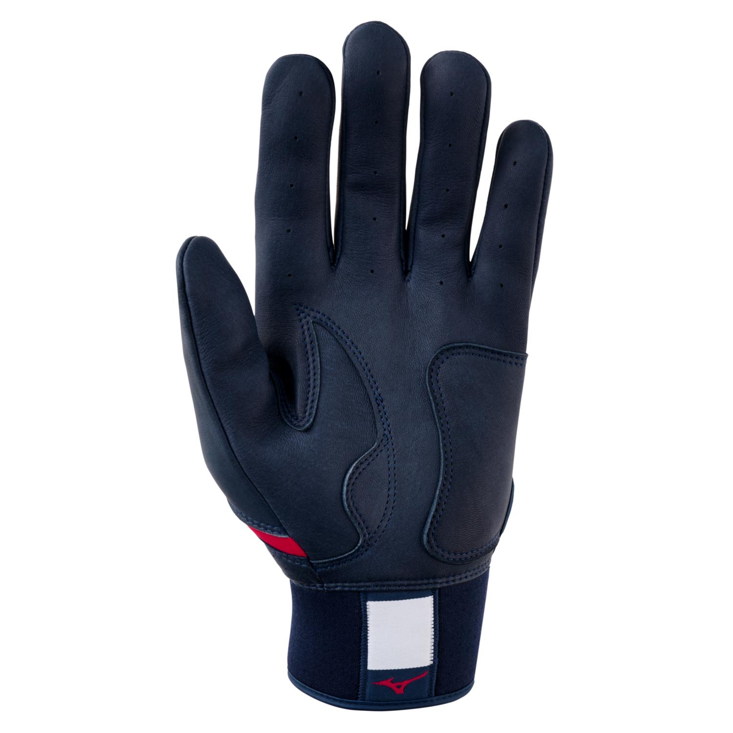 Mizuno Pro Select Adult Baseball Batting Glove - Navy-Red - HIT a Double - 1