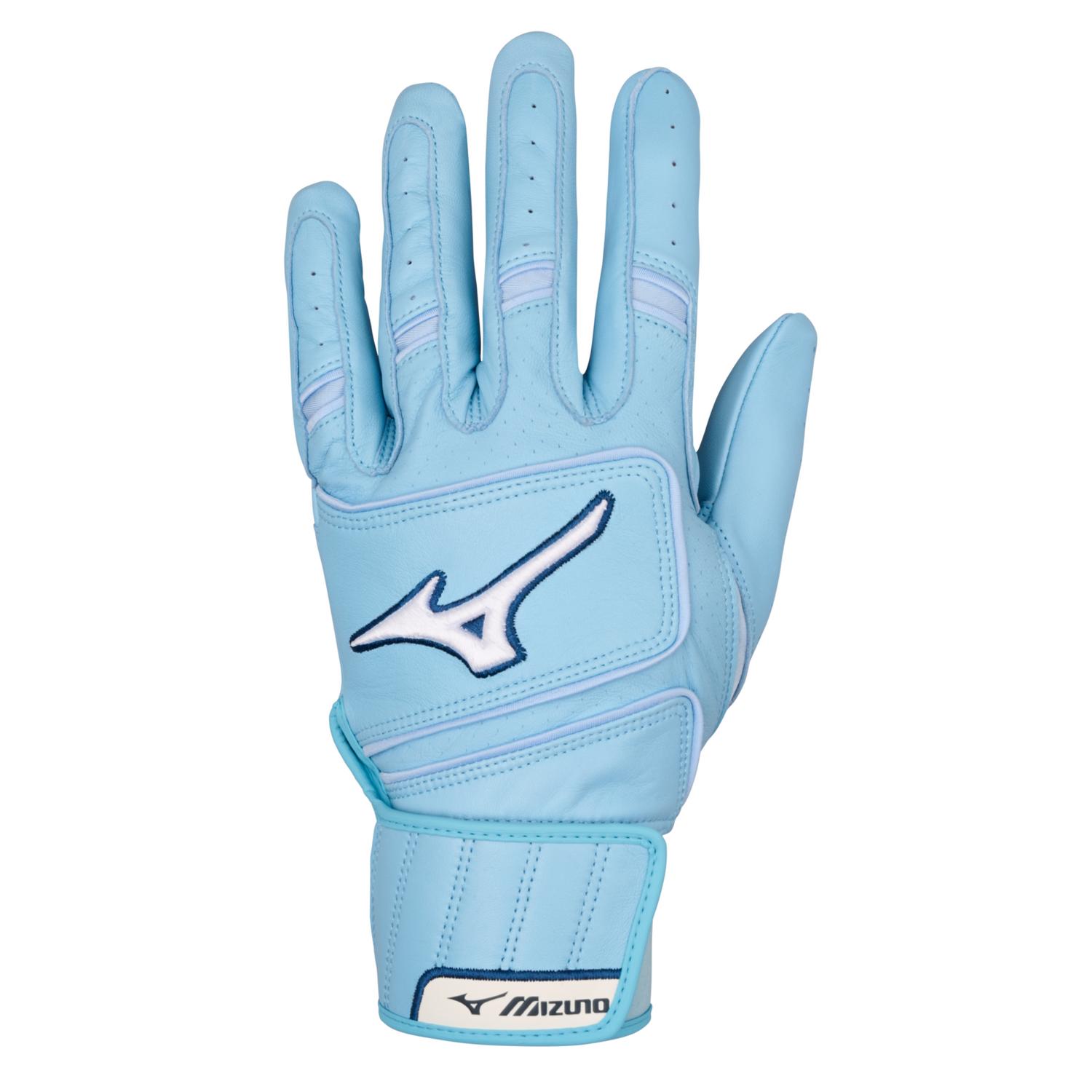 Mizuno Pro Select Adult Baseball Batting Glove - Light Blue - HIT a Double - 1