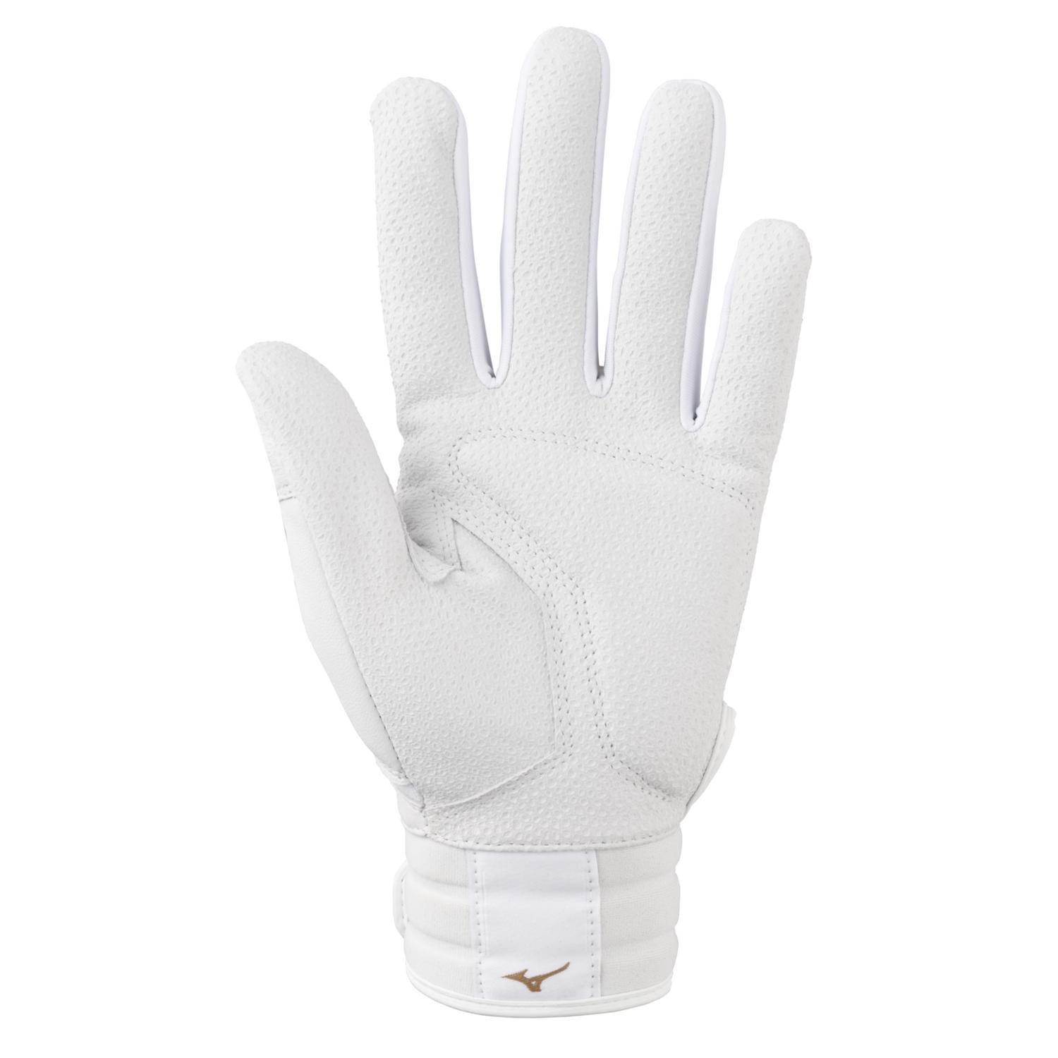 Mizuno Pro Select Fastpitch Women's Softball Batting Glove - White - HIT a Double - 1