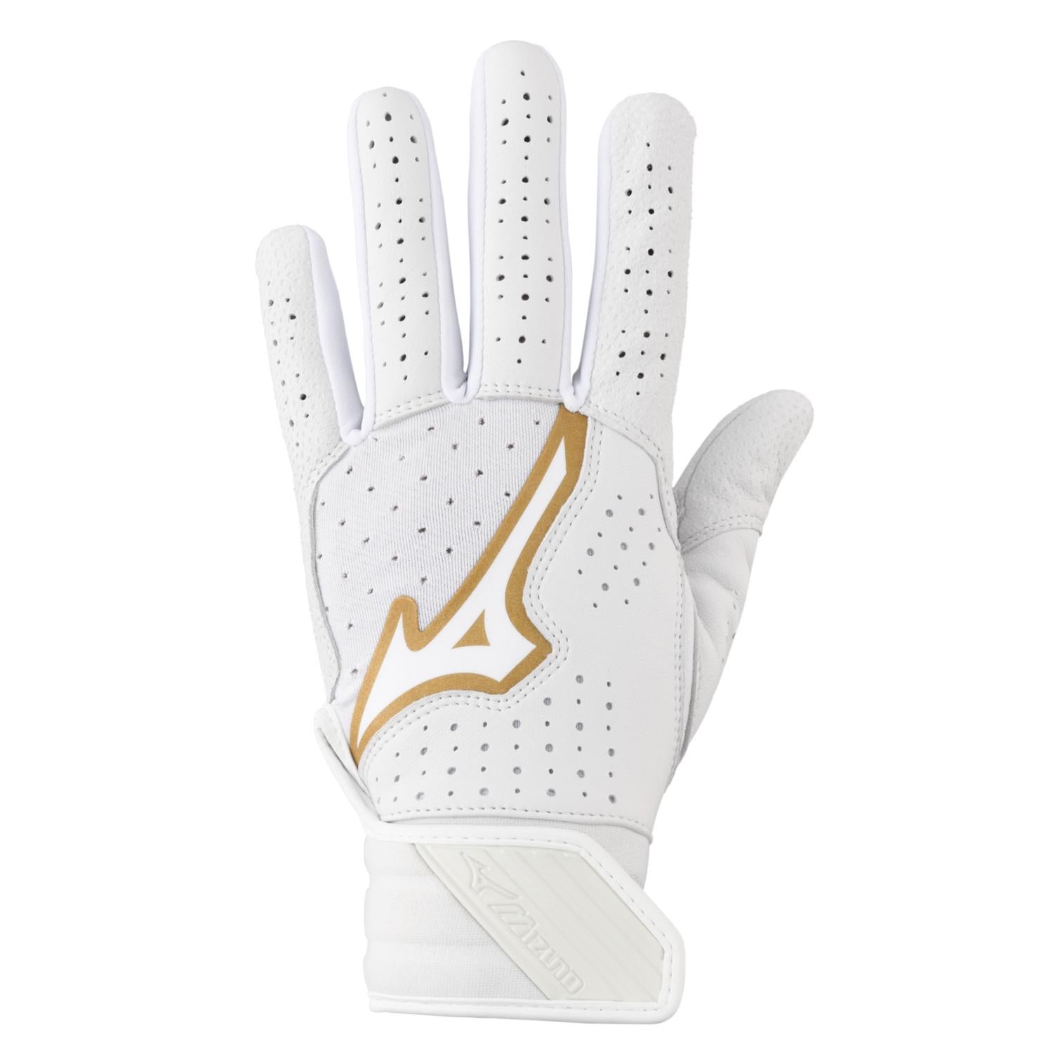 Mizuno Pro Select Fastpitch Women's Softball Batting Glove - White - HIT a Double - 1