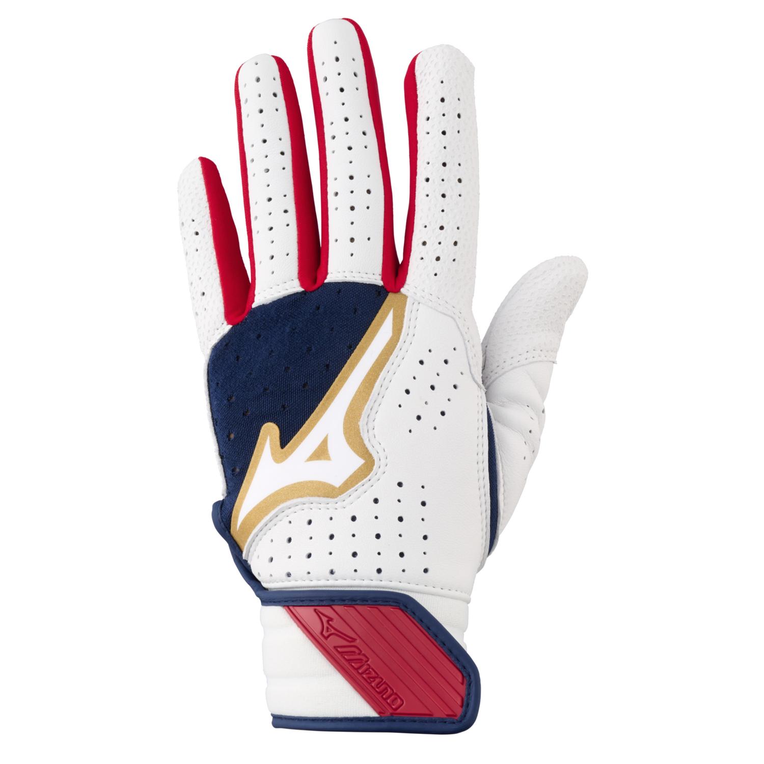 Mizuno Pro Select Fastpitch Women's Softball Batting Glove - Navy-Red - HIT a Double - 1