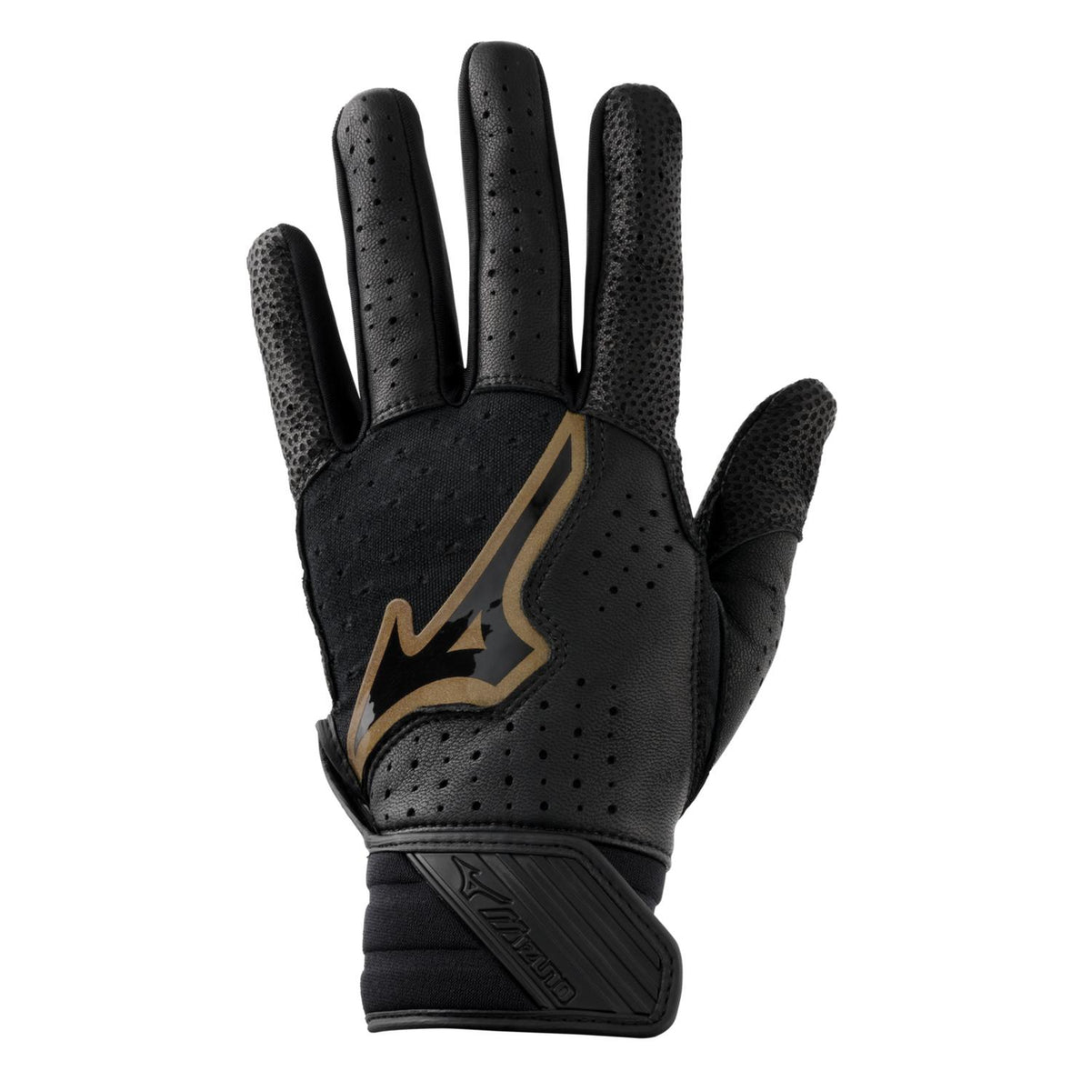Mizuno Pro Select Fastpitch Women's Softball Batting Glove - Black-Gold - HIT a Double - 1