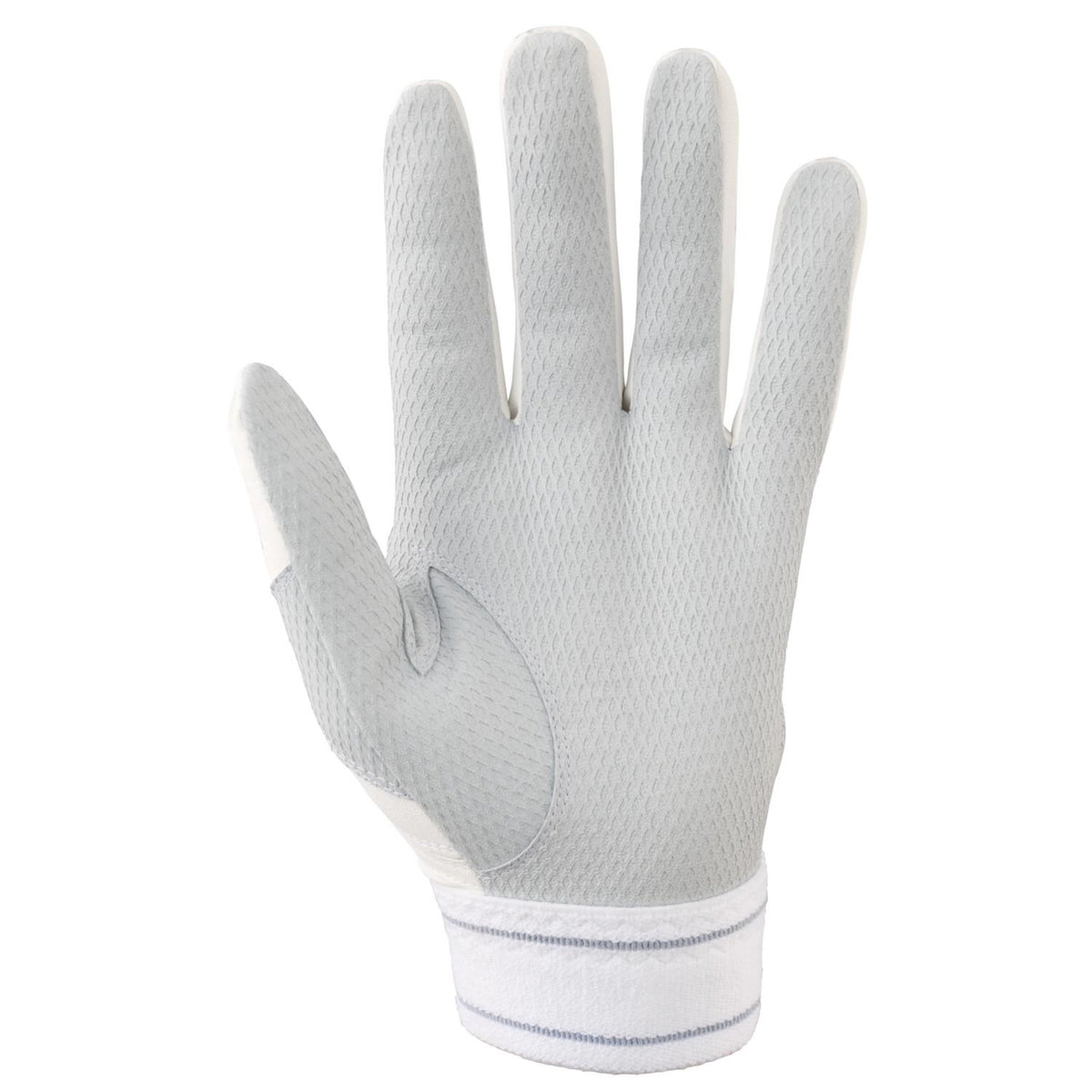 Mizuno Pro PowerArc Baseball Batting Glove - White-Gold - HIT a Double - 1