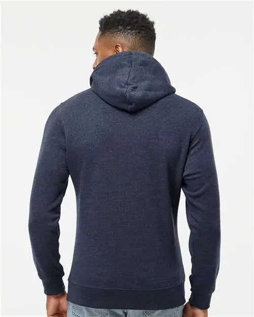 J. America 8879j Gaiter Fleece Hooded Sweatshirt - 8879 - True Navy Heather