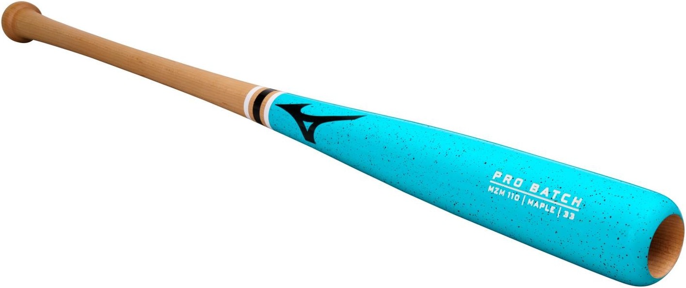 Mizuno Pro Batch MZM 110 Maple Wood Baseball Bat - Teal Green - HIT a Double - 1