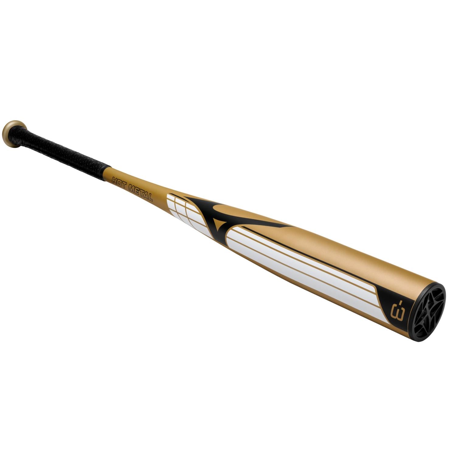 Mizuno HOT METAL - BBCOR Baseball Bat (-3) - Gold-Black - HIT a Double - 1
