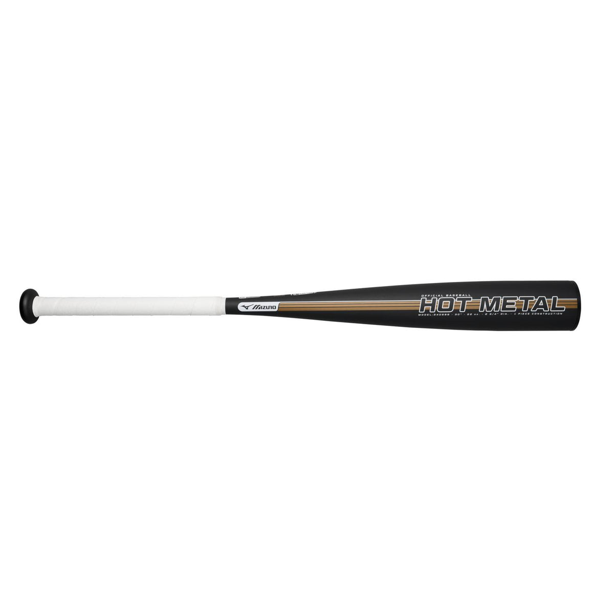 Mizuno HOT METAL - Big Barrel Youth USSSA Baseball Bat  (-10) - Black-Gold - HIT a Double - 1