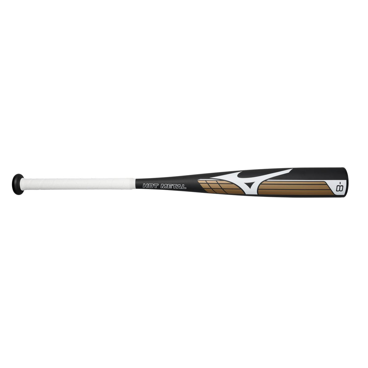 Mizuno HOT METAL - Big Barrel Youth USSSA Baseball Bat  (-10) - Black-Gold - HIT a Double - 1