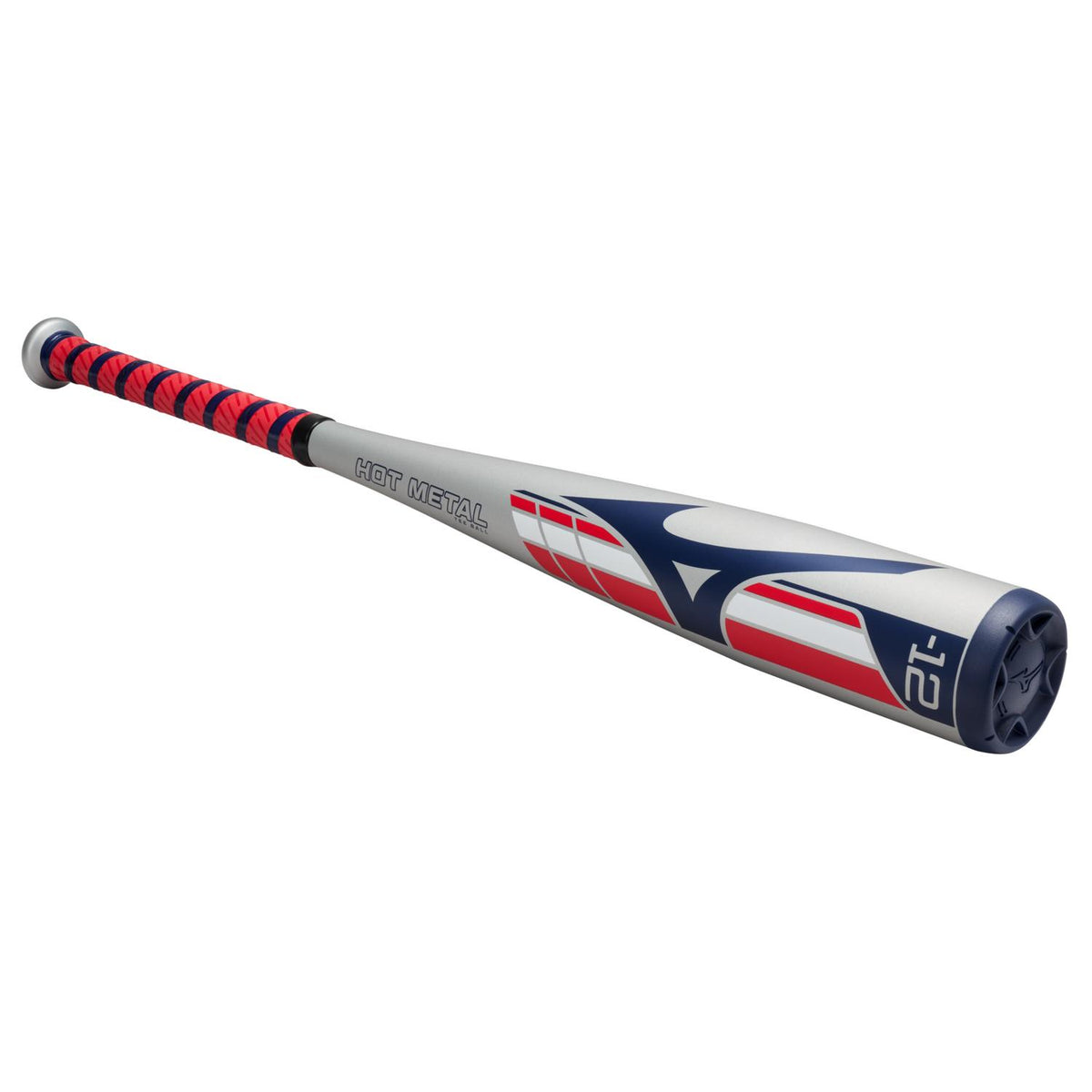 Mizuno HOT METAL - Big Barrel Tee Ball USA Approved Bat (-12) - Gray-Red - HIT a Double - 1