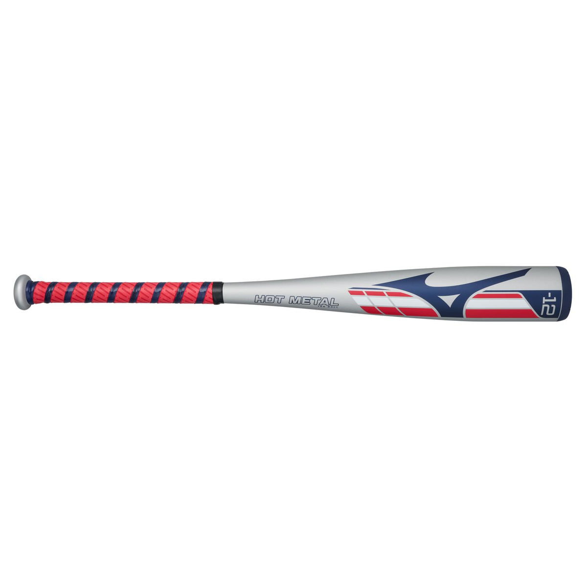 Mizuno HOT METAL - Big Barrel Tee Ball USA Approved Bat (-12) - Gray-Red - HIT a Double - 1