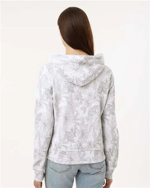 Mv Sport W24105 Women’s Maddie Floral Print Hooded Sweatshirt - Ash