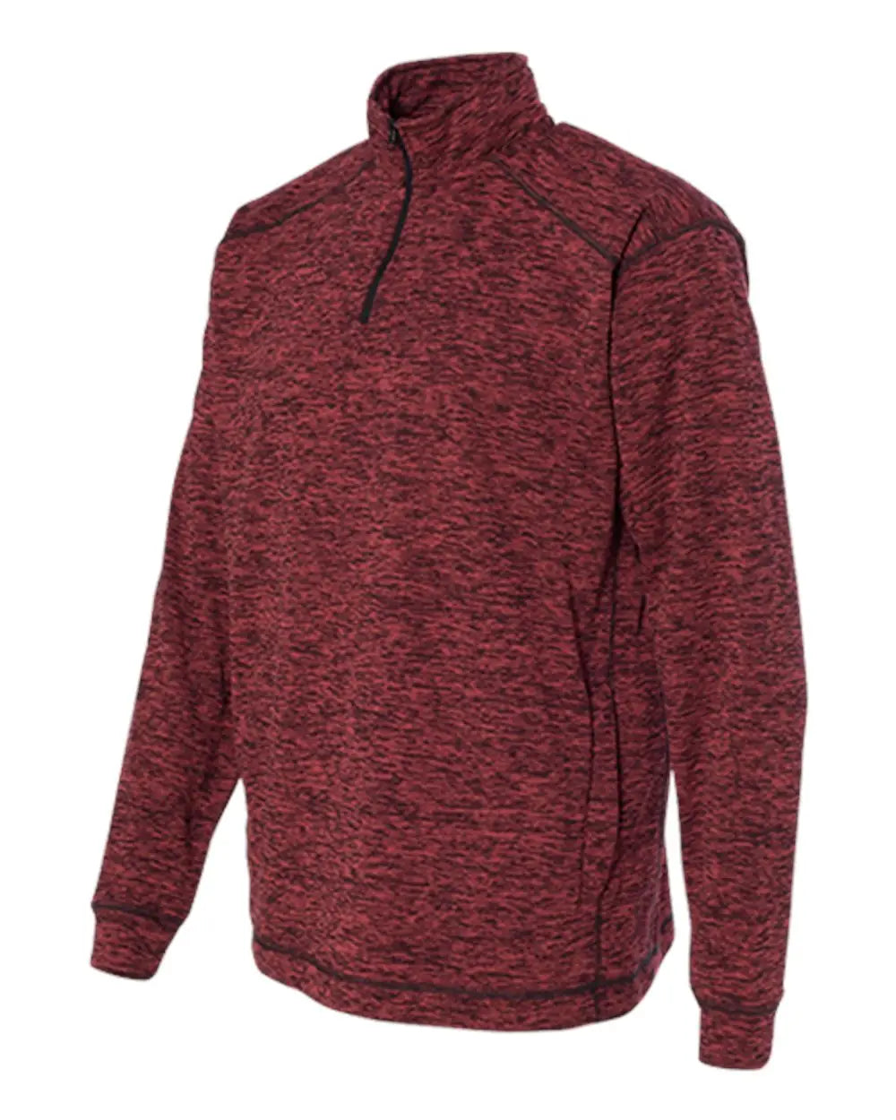 J. America 8614 Cosmic Fleece Quarter-zip Sweatshirt - Red Fleck - s