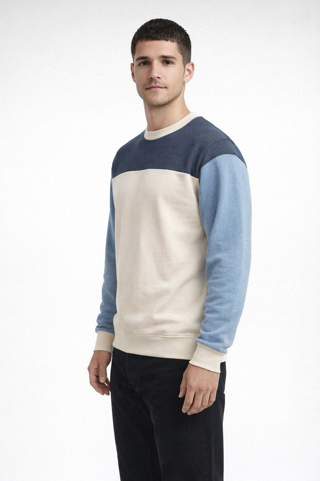Navy Heather UNISEX COLORBLOCK CREW