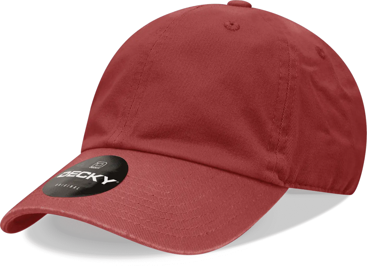 Decky 205 Relaxed Washed Cotton Cap - Cardinal - one Size Fits Most