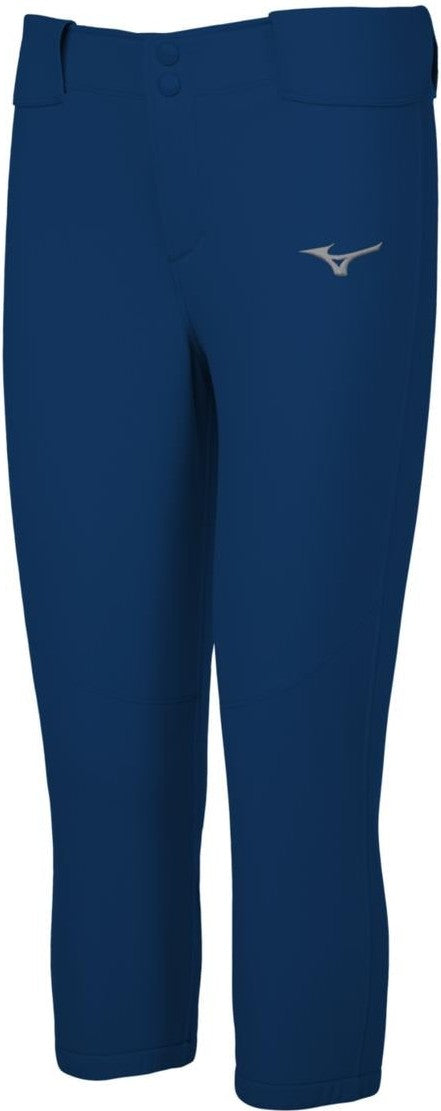 Mizuno Women's Belted Stretch Softball Pant - Navy - HIT a Doubloe