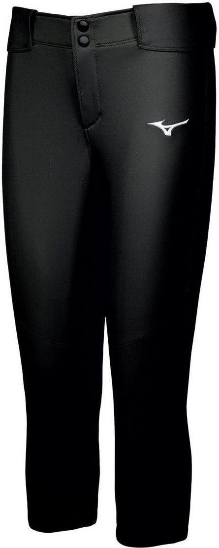 Mizuno Women's Belted Stretch Softball Pant - Black - HIT a Doubloe