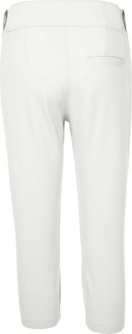 Mizuno Girl's Belted Stretch Softball Pant - White - HIT a Doubloe