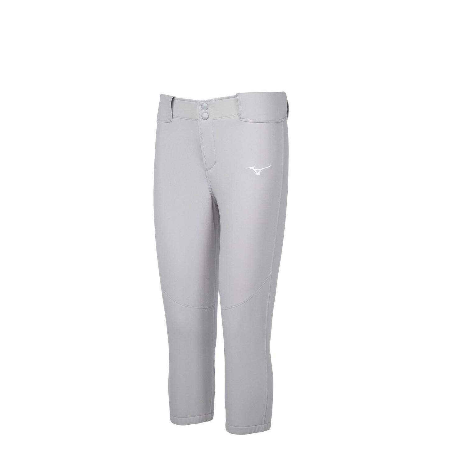 Mizuno Girl's Belted Stretch Softball Pant - Gray - HIT a Doubloe