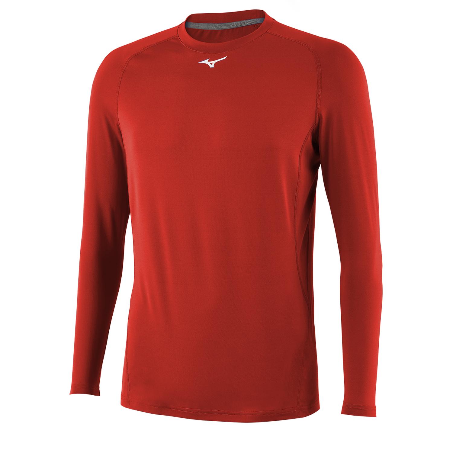 Mizuno Youth Long Sleeve Compression Top - Red - HIT a Doubloe