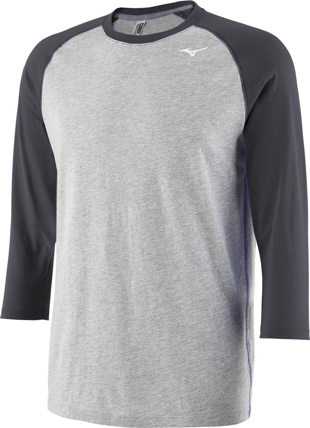 Mizuno Men's 3/4 Practice Tee - Gray-Charcoal - HIT a Doubloe
