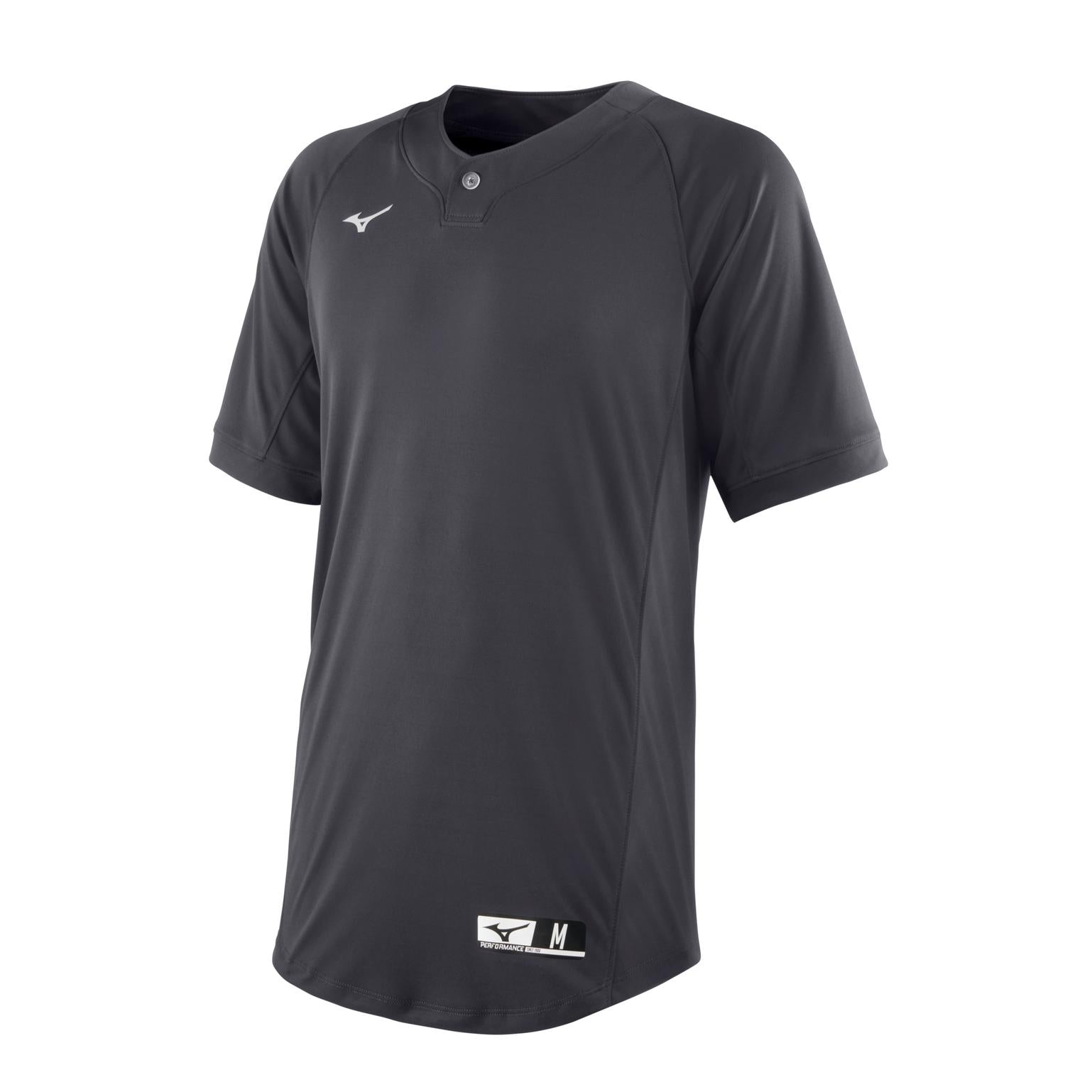 Mizuno Youth NXT 1-Button Baseball Jersey - Charcoal - HIT a Doubloe