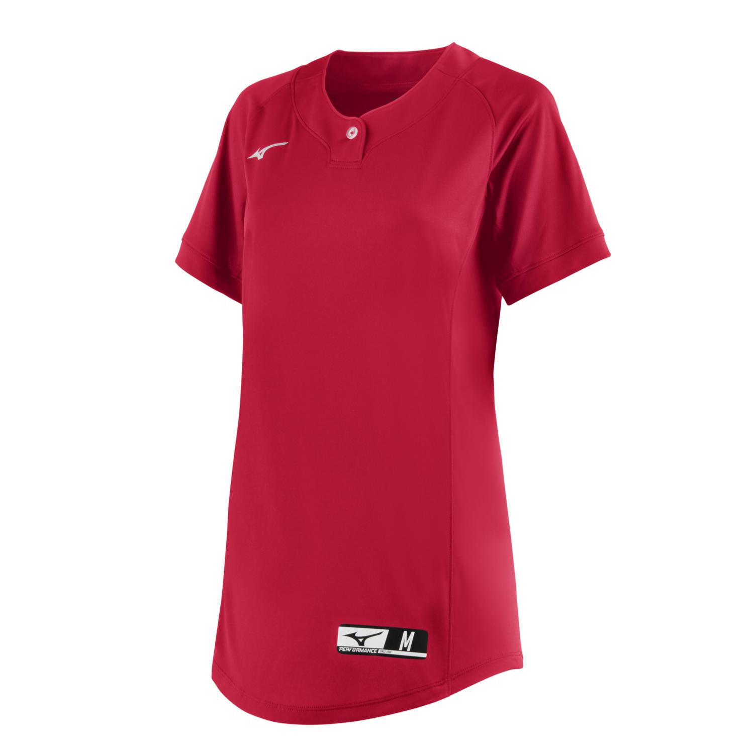 Mizuno AEROLITE 2-Button Sleeveless Softball Jersey - Red - HIT a Doubloe