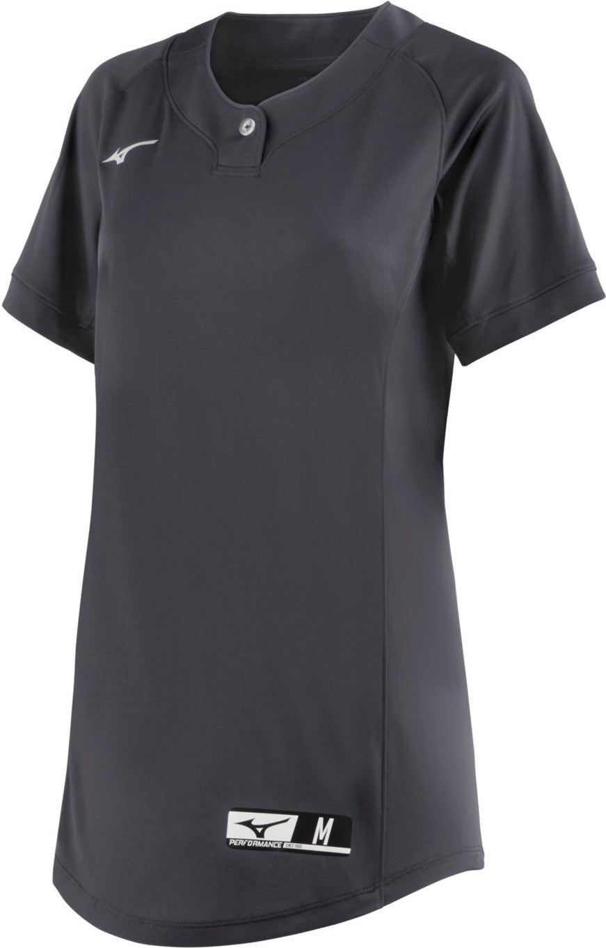 Mizuno Girl's NXT 1-Button Jersey - Charcoal - HIT a Doubloe