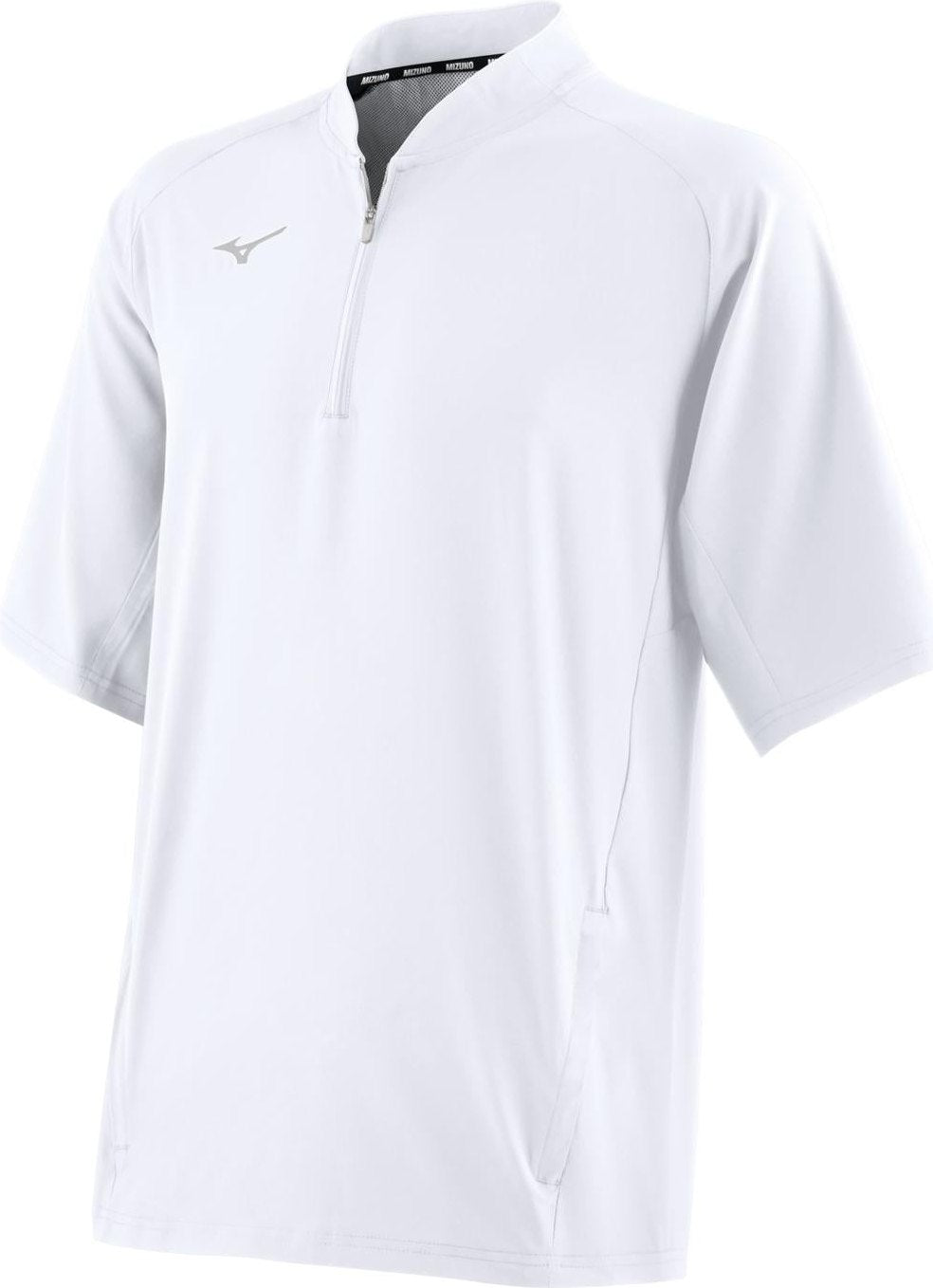 Mizuno Youth Short Sleeve Baseball Hitting Jacket - White - HIT a Doubloe