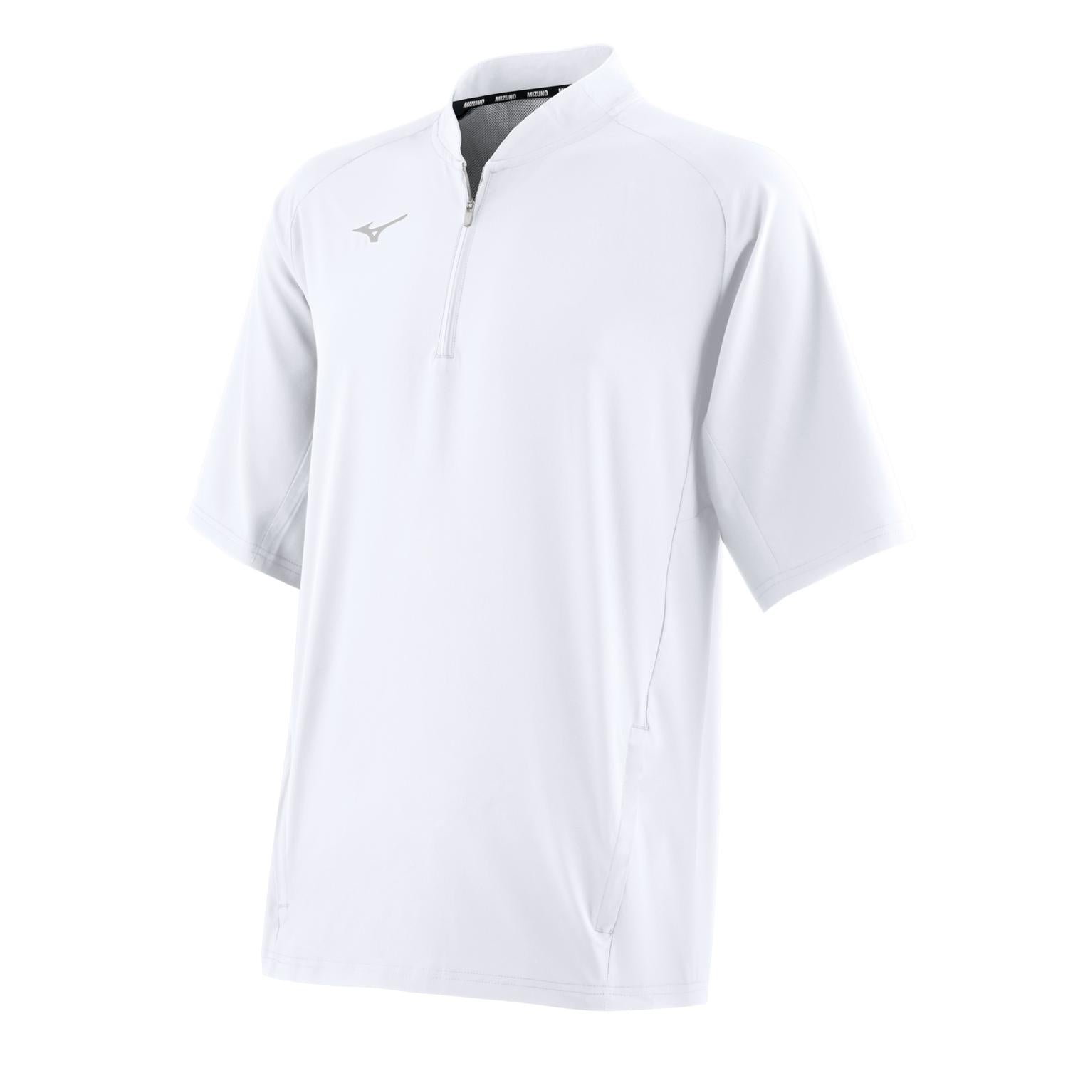 Mizuno Youth Short Sleeve Baseball Hitting Jacket - White - HIT a Doubloe