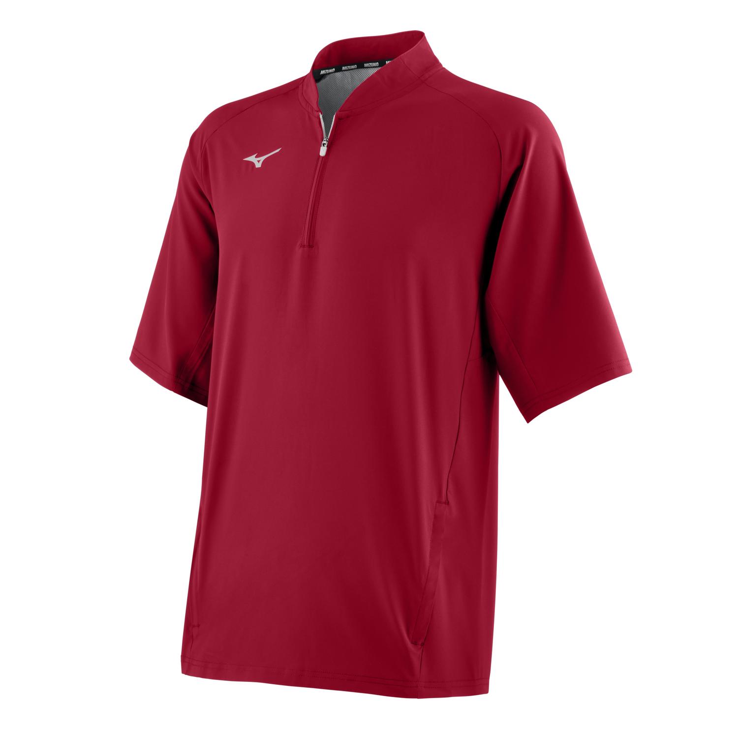 Mizuno Youth Short Sleeve Baseball Hitting Jacket - Red - HIT a Doubloe