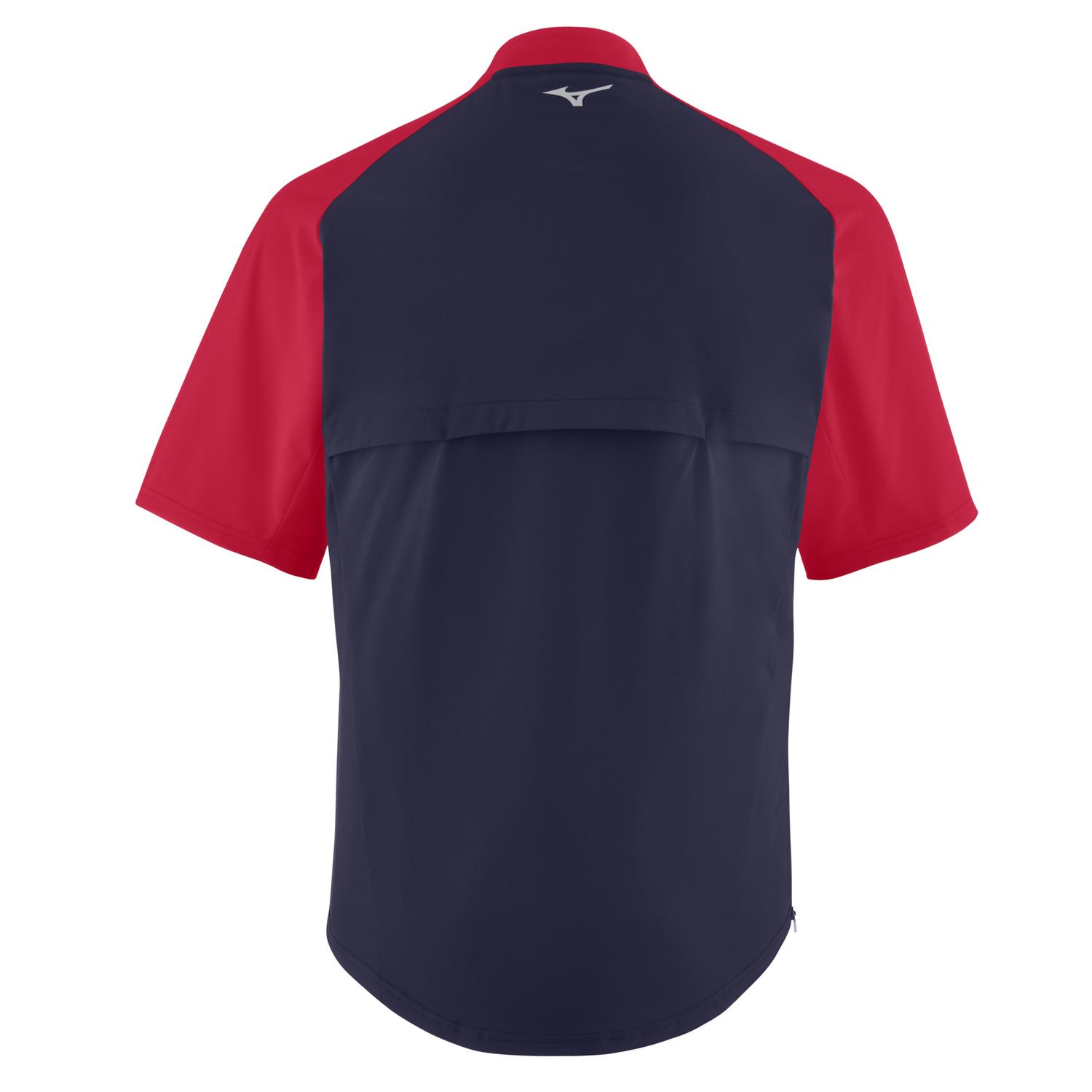 Mizuno Youth Short Sleeve Baseball Hitting Jacket - Navy-Red - HIT a Doubloe