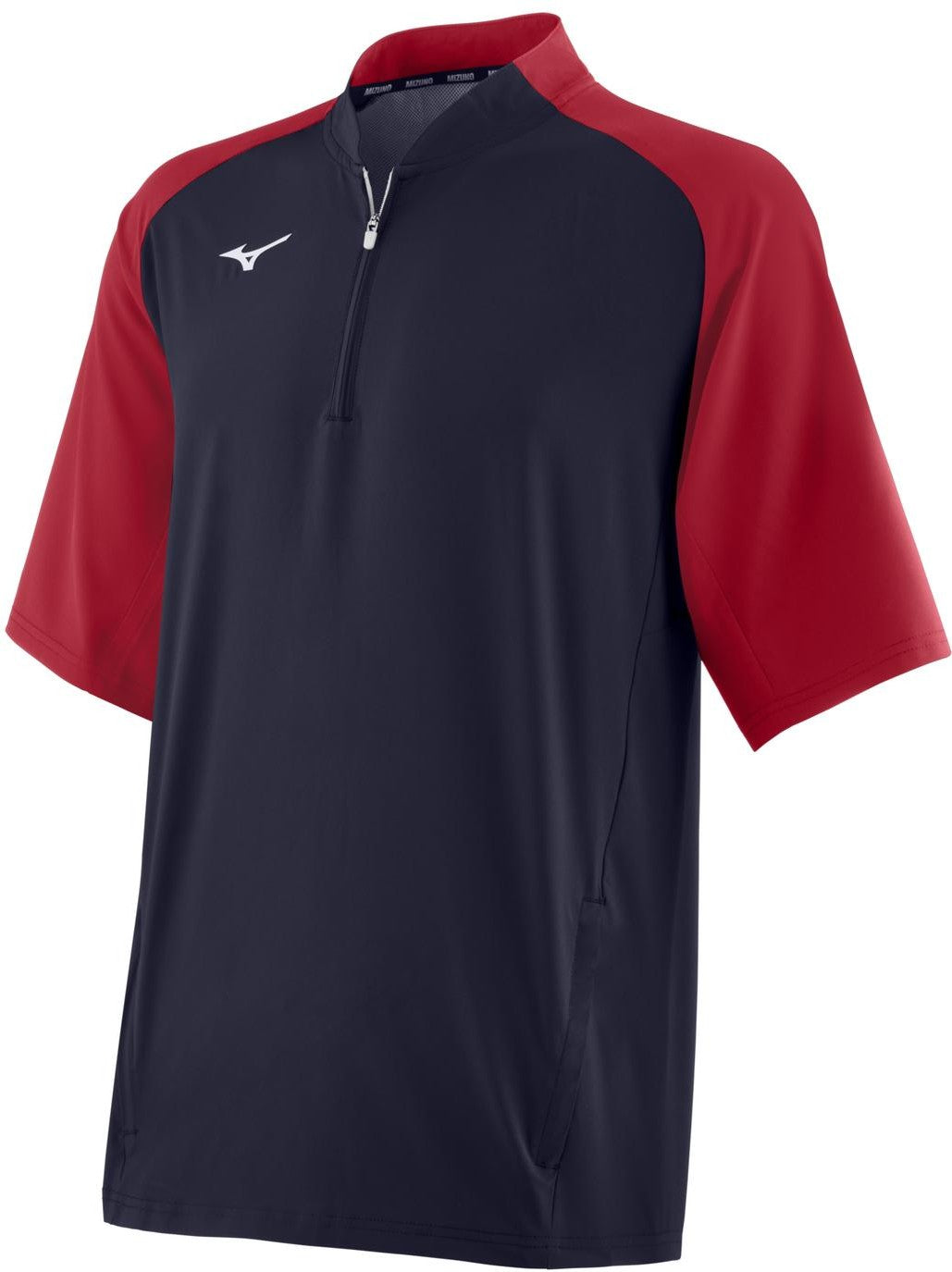 Mizuno Short Sleeve Hitting Jacket - Navy-Red - HIT a Doubloe