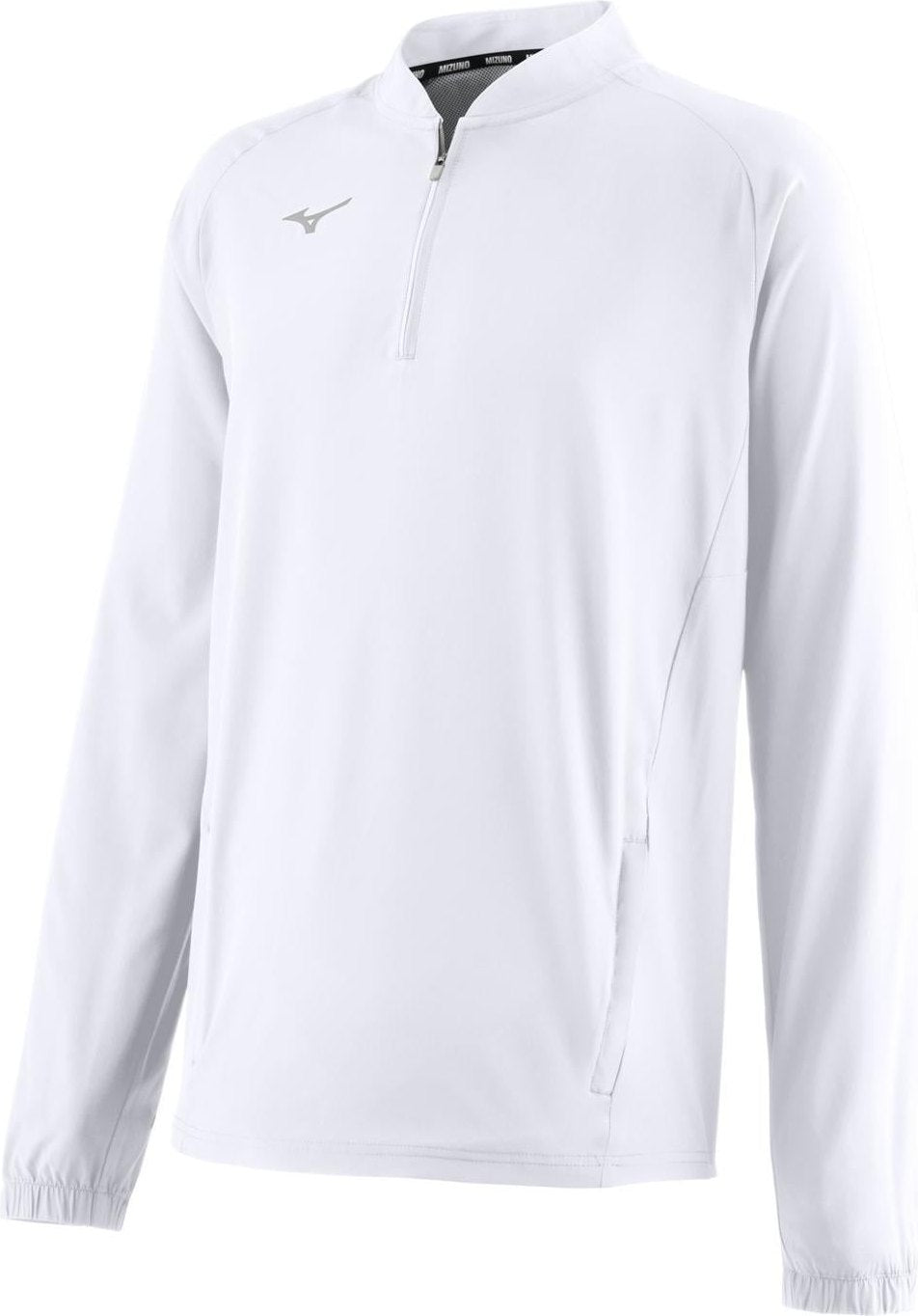 Mizuno Youth Long Sleeve Baseball Hitting Jacket - White - HIT a Doubloe