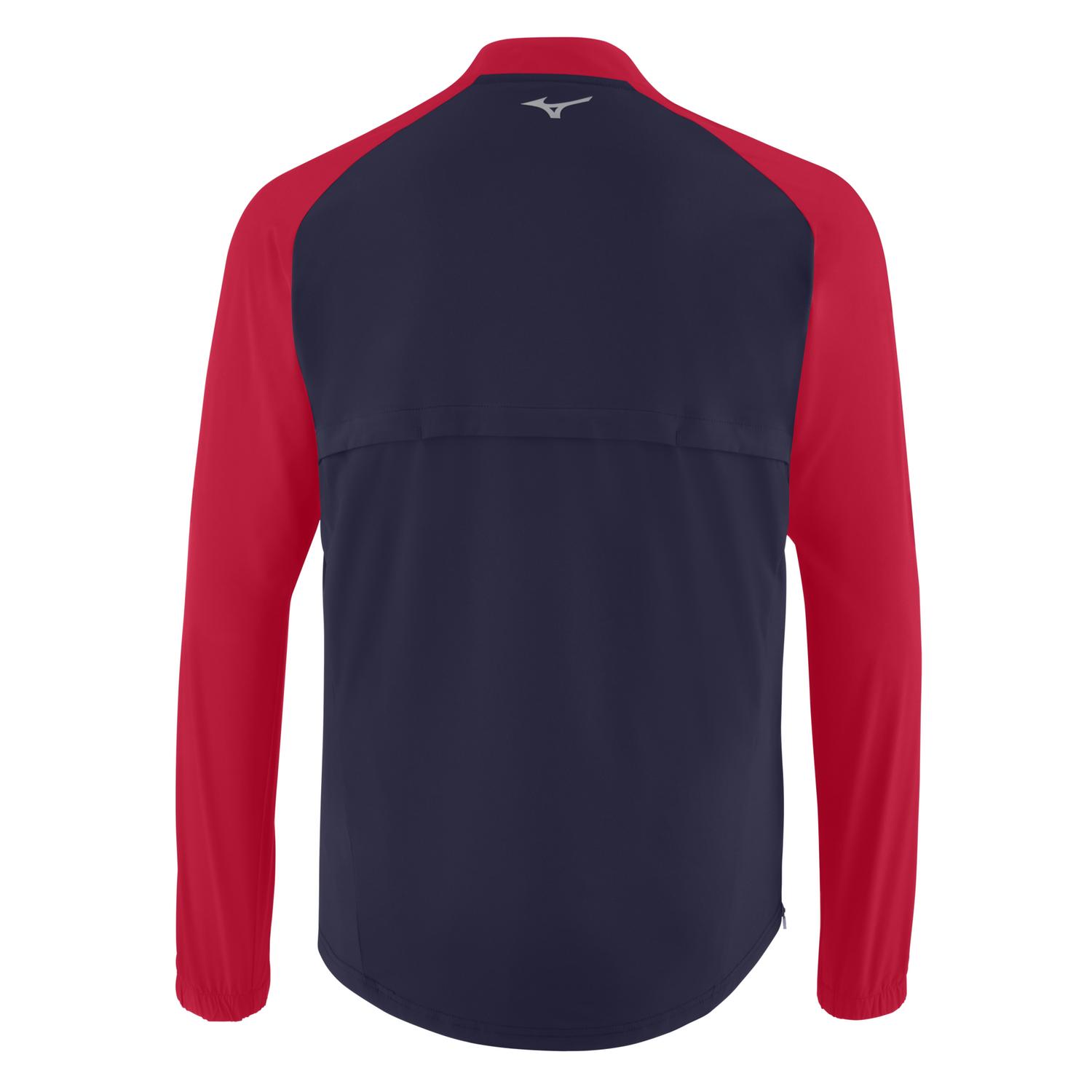 Mizuno Youth Long Sleeve Baseball Hitting Jacket - Navy-Red - HIT a Doubloe