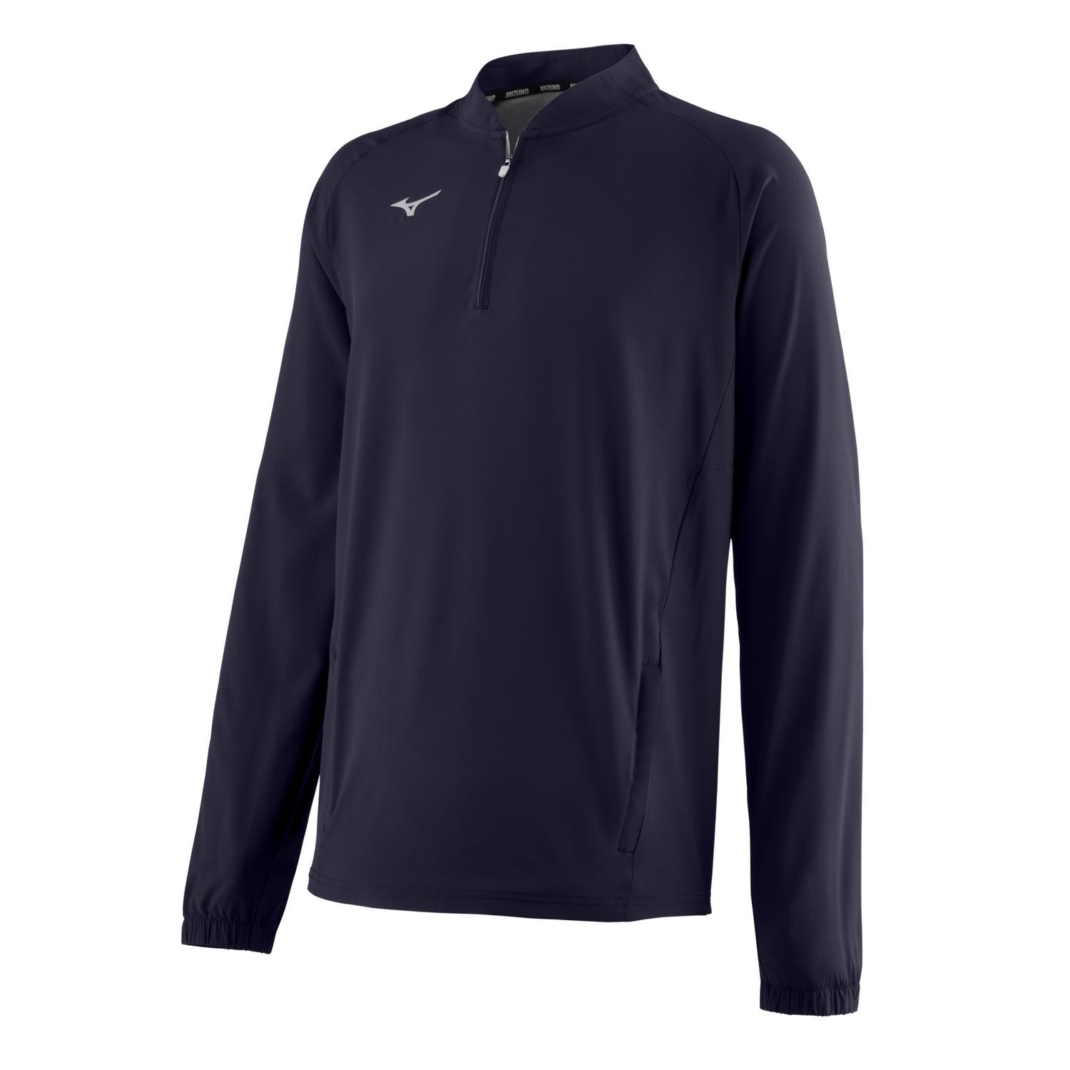 Mizuno Youth Long Sleeve Baseball Hitting Jacket - Navy - HIT a Doubloe