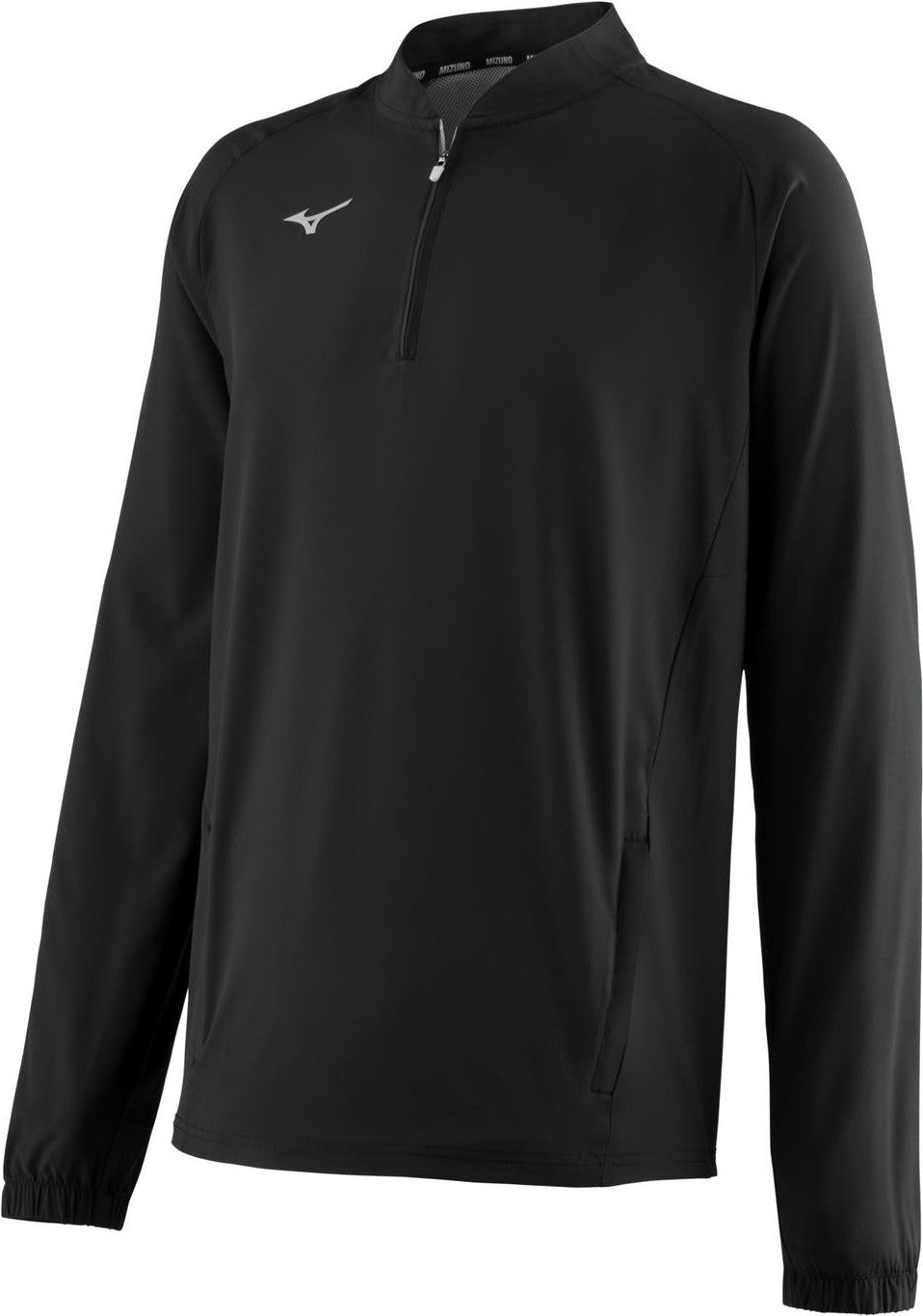 Mizuno Long Sleeve Hitting Jacket - Black - HIT a Doubloe