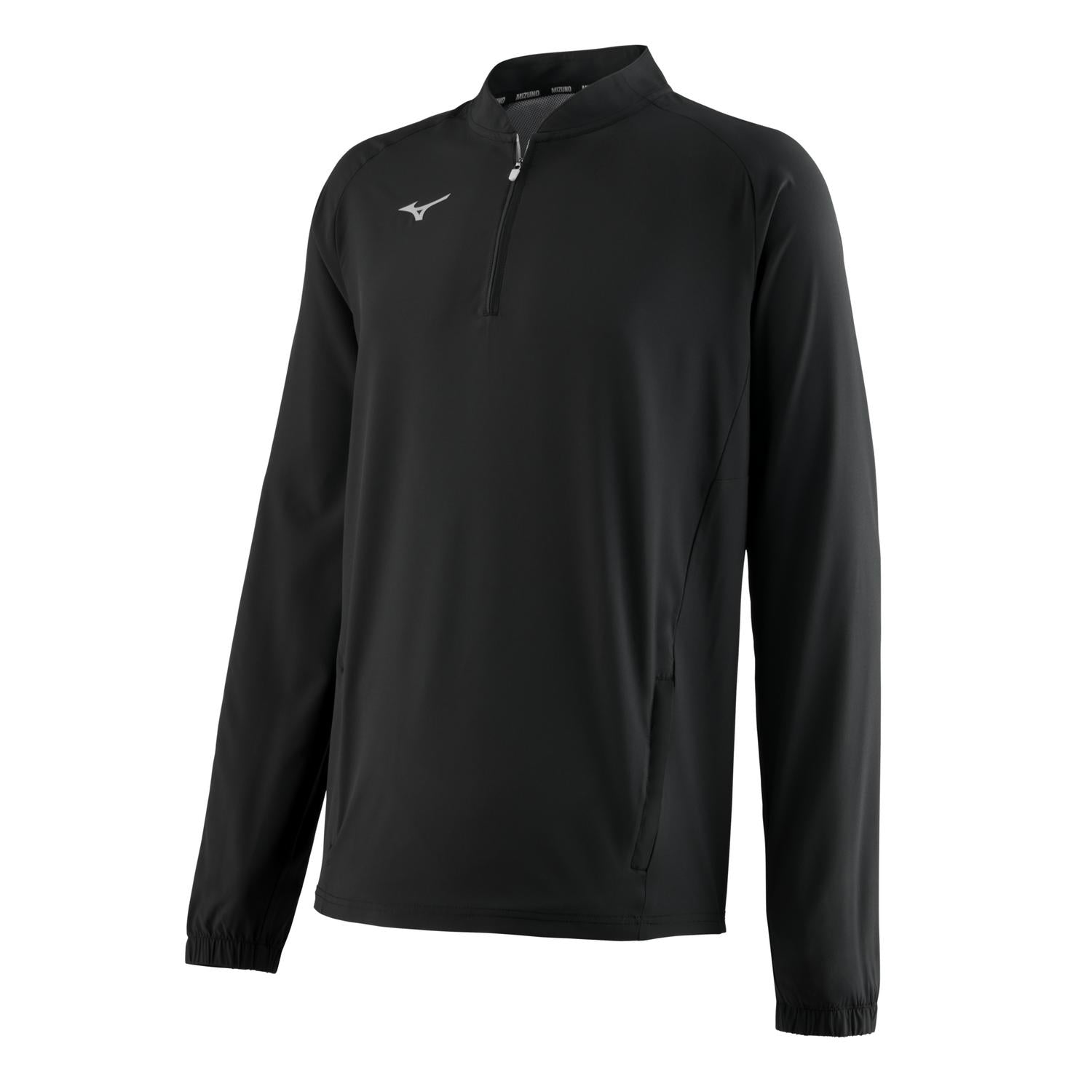 Mizuno Youth Long Sleeve Baseball Hitting Jacket - Black - HIT a Doubloe