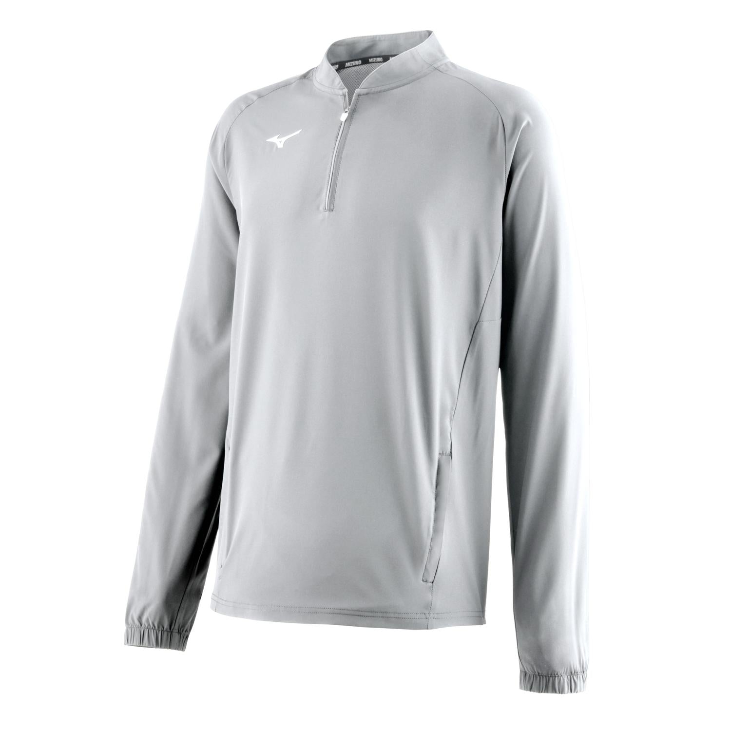 Mizuno Youth Long Sleeve Baseball Hitting Jacket - Gray - HIT a Doubloe