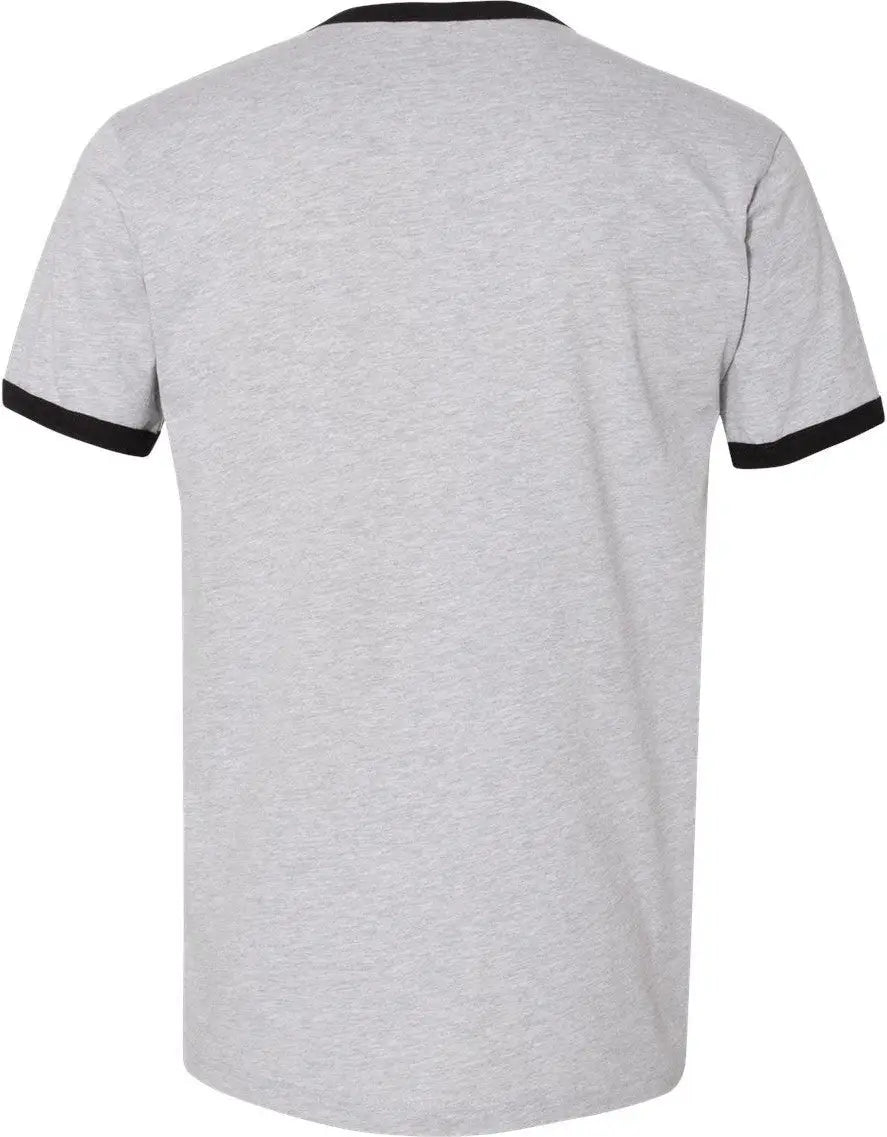 Next Level 3604 Retro Ringer Cotton T-shirt - Heather Gray - Black - Gray/ / Adult Xs