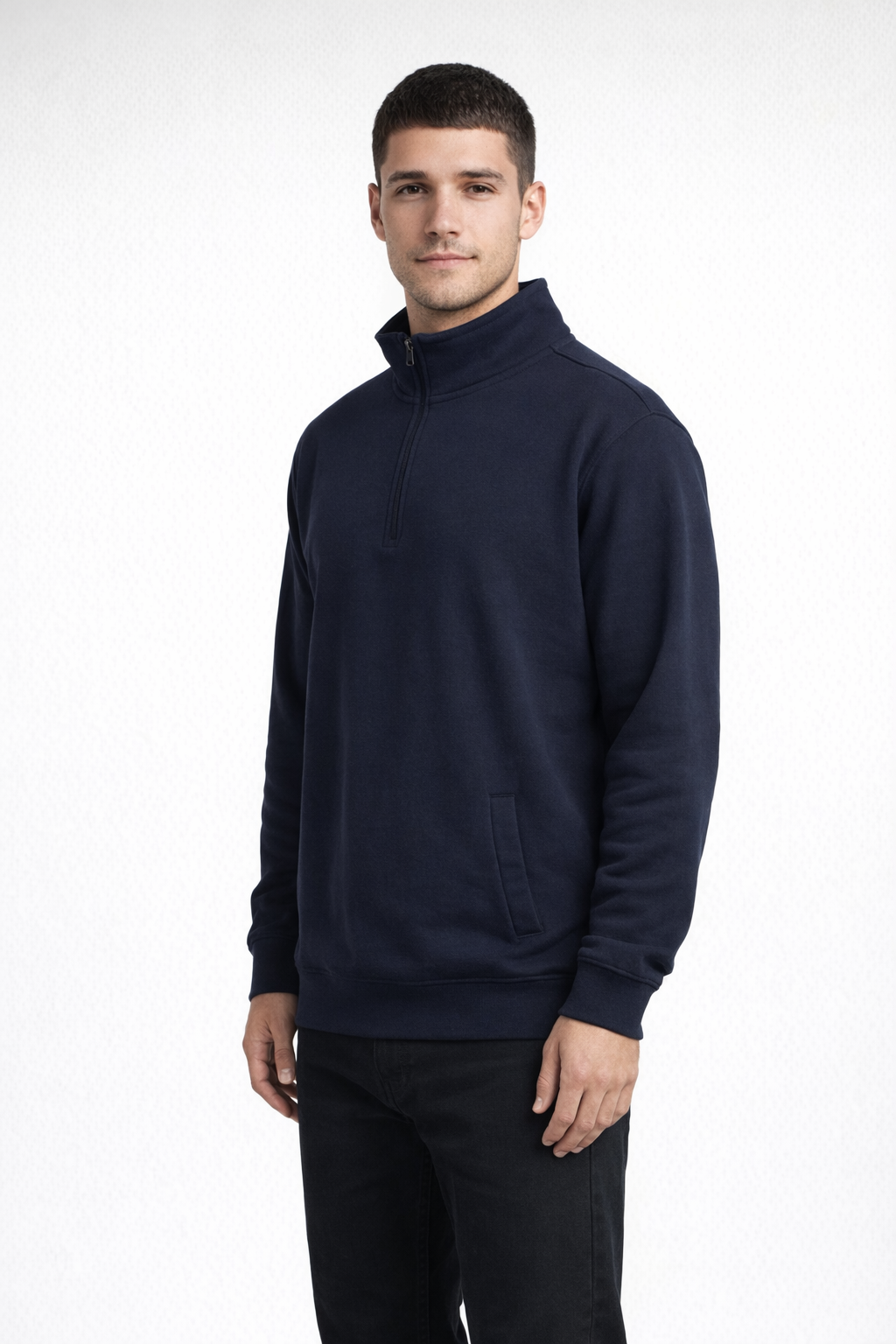 Navy FUNDAMENTAL FLEECE QTR ZIP
