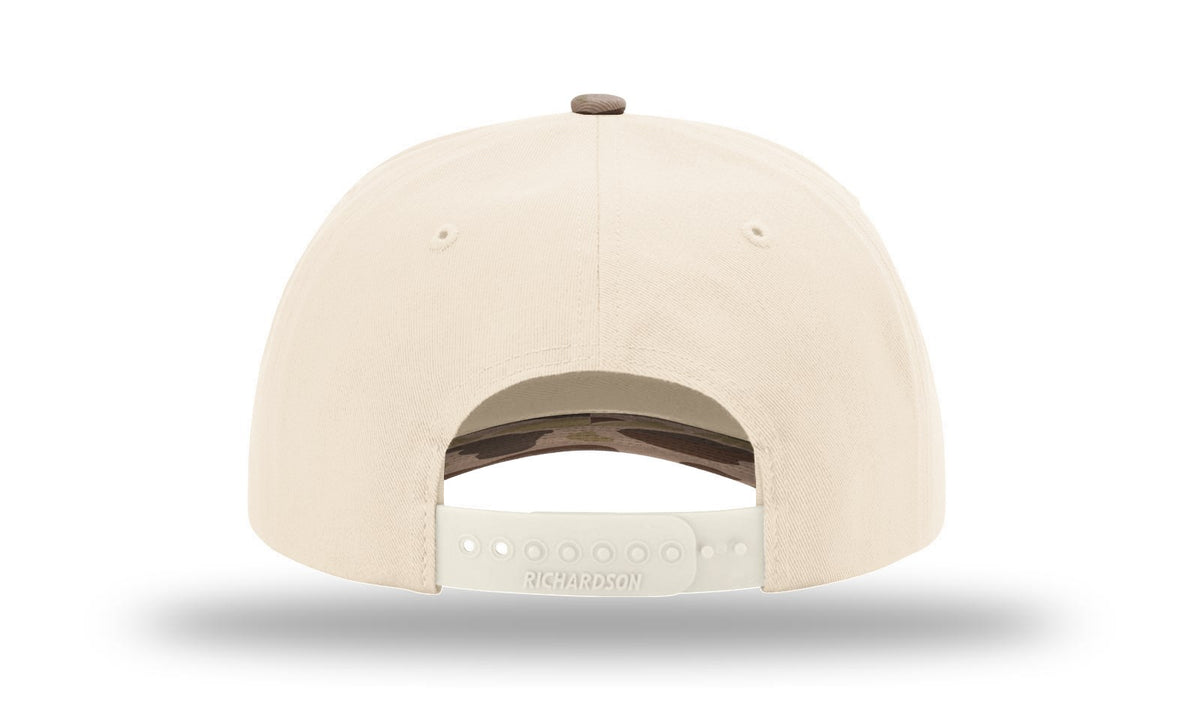 Richardson 356 5 Panel Relaxed Gramps Cap - Cream Bark Duck Camo - back view