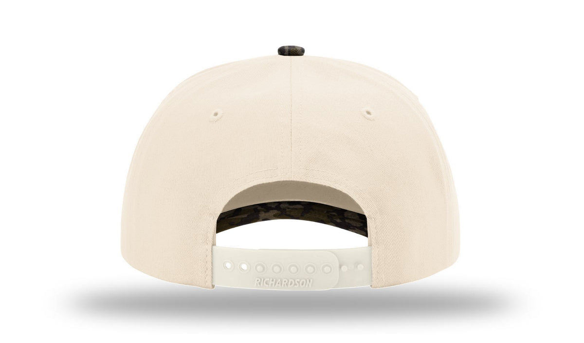 Richardson 356 5 Panel Relaxed Gramps Cap - Cream Mossy Oak Bottomland - back view