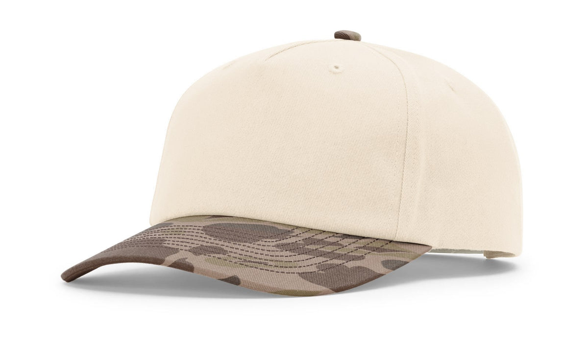 Richardson 356 5 Panel Relaxed Gramps Cap - Cream Bark Duck Camo