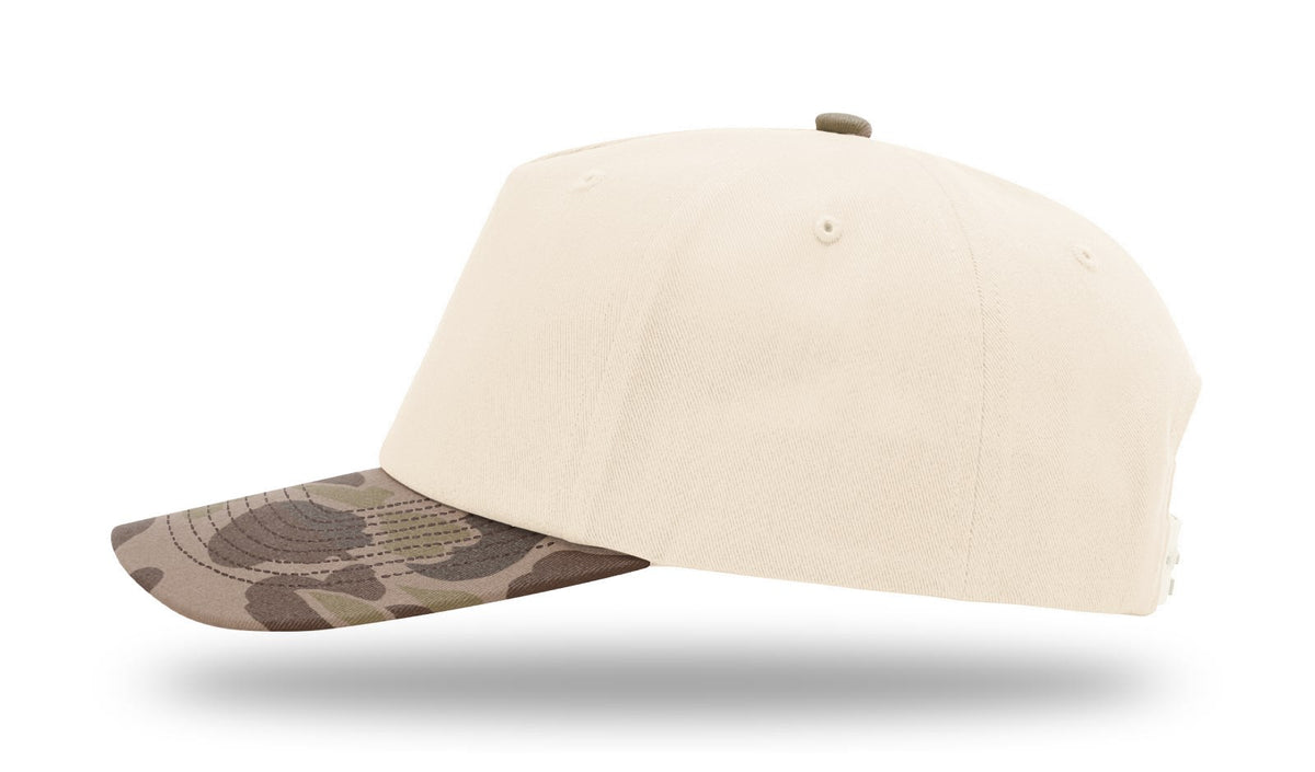Richardson 356 5 Panel Relaxed Gramps Cap - Cream Bark Duck Camo - side view
