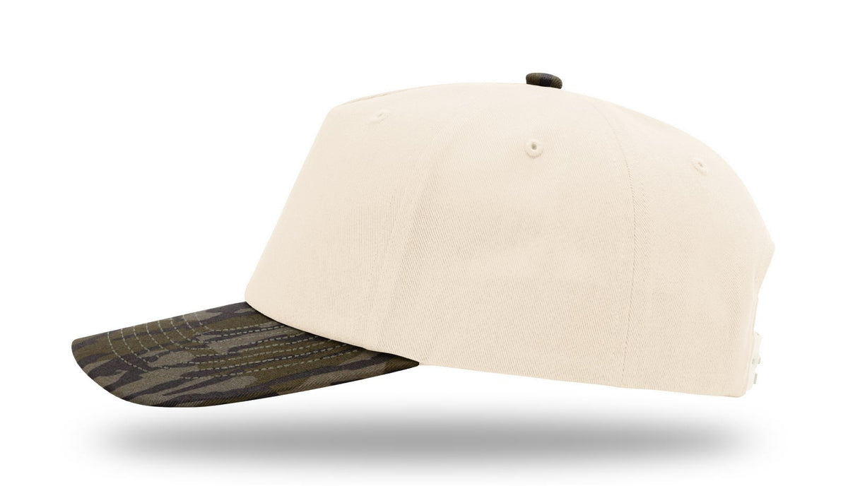 Richardson 356 5 Panel Relaxed Gramps Cap - Cream Mossy Oak Bottomland - side view