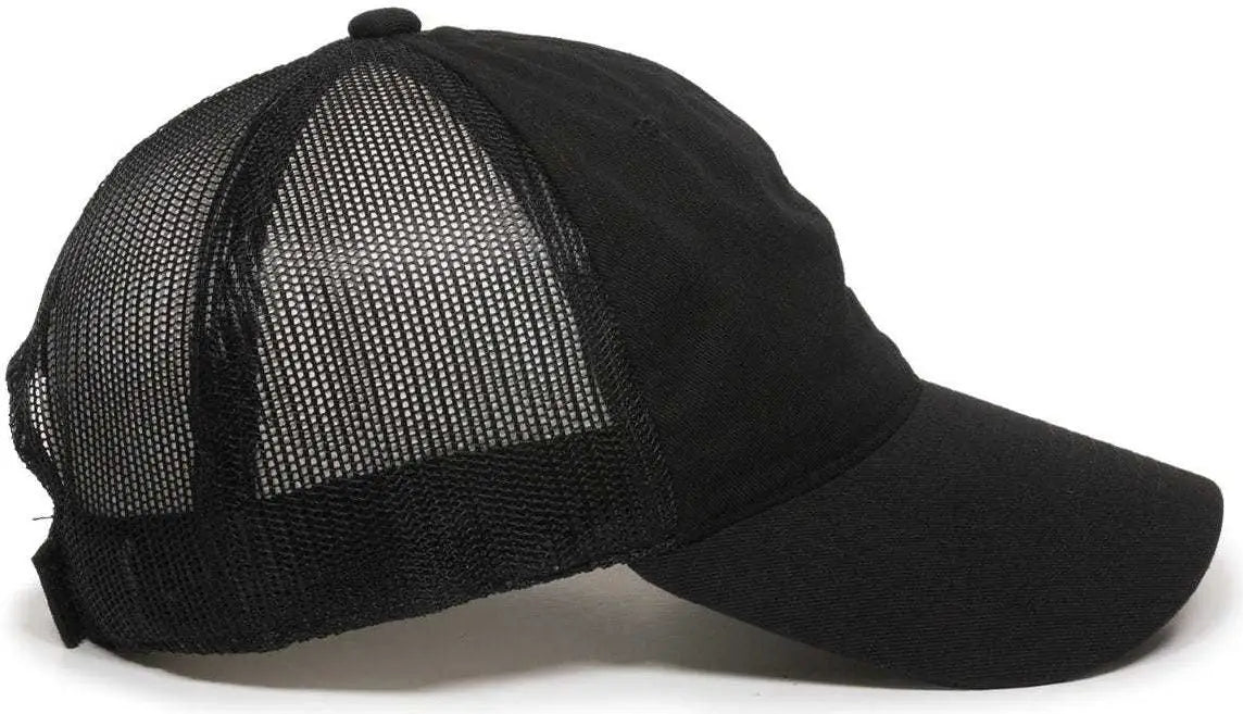 Oc Sports Fwt-130 Garment Wash Mesh Back Baseball Cap - Black - 6 7/8’’ - 7 1/2’’