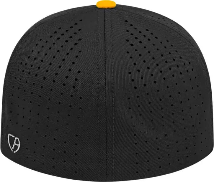 Cap America I8503 Flexfit Perforated Performance - Black Athletic Gold